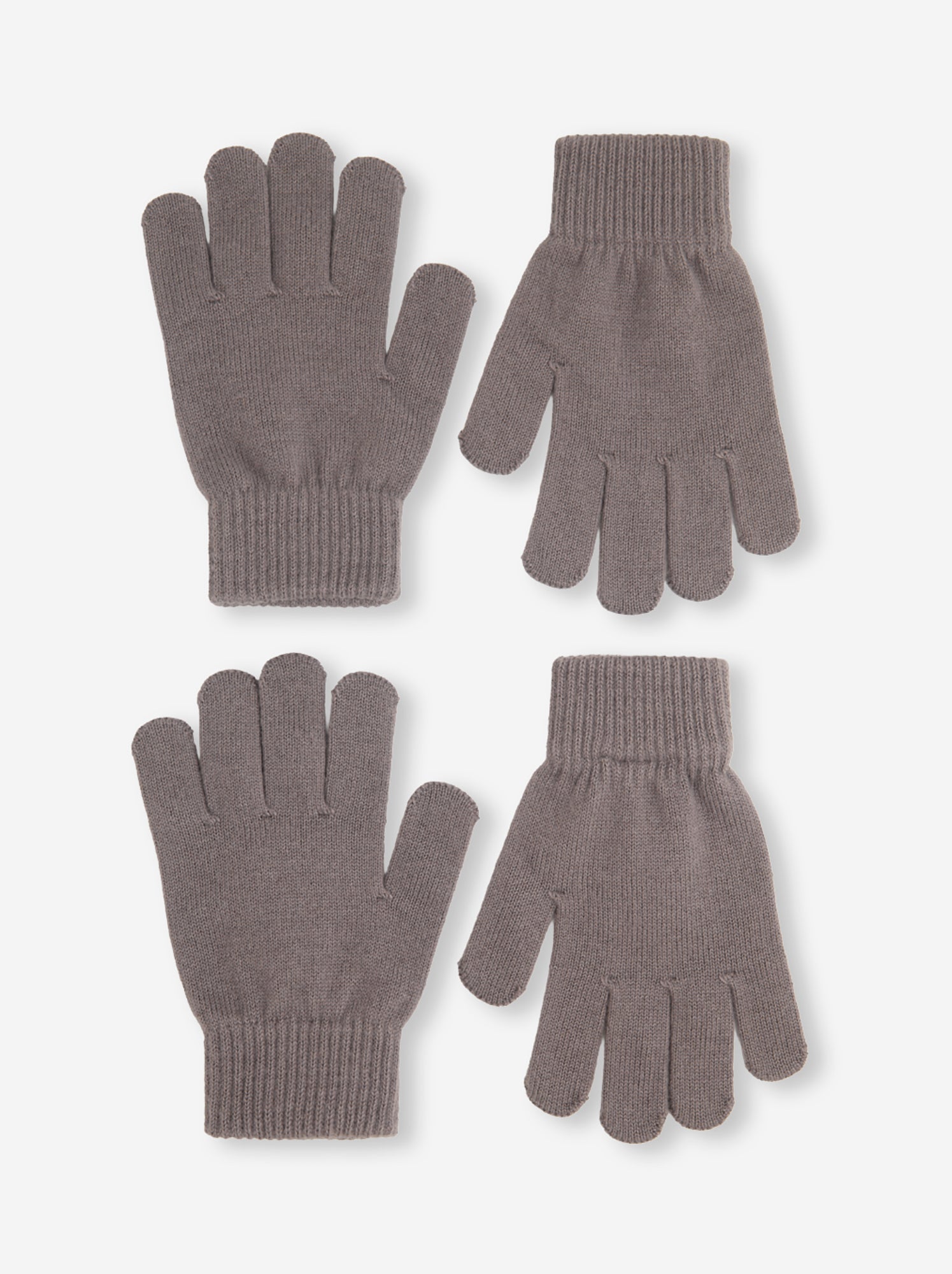 Lot de 2 paires de gants en maille - Beige