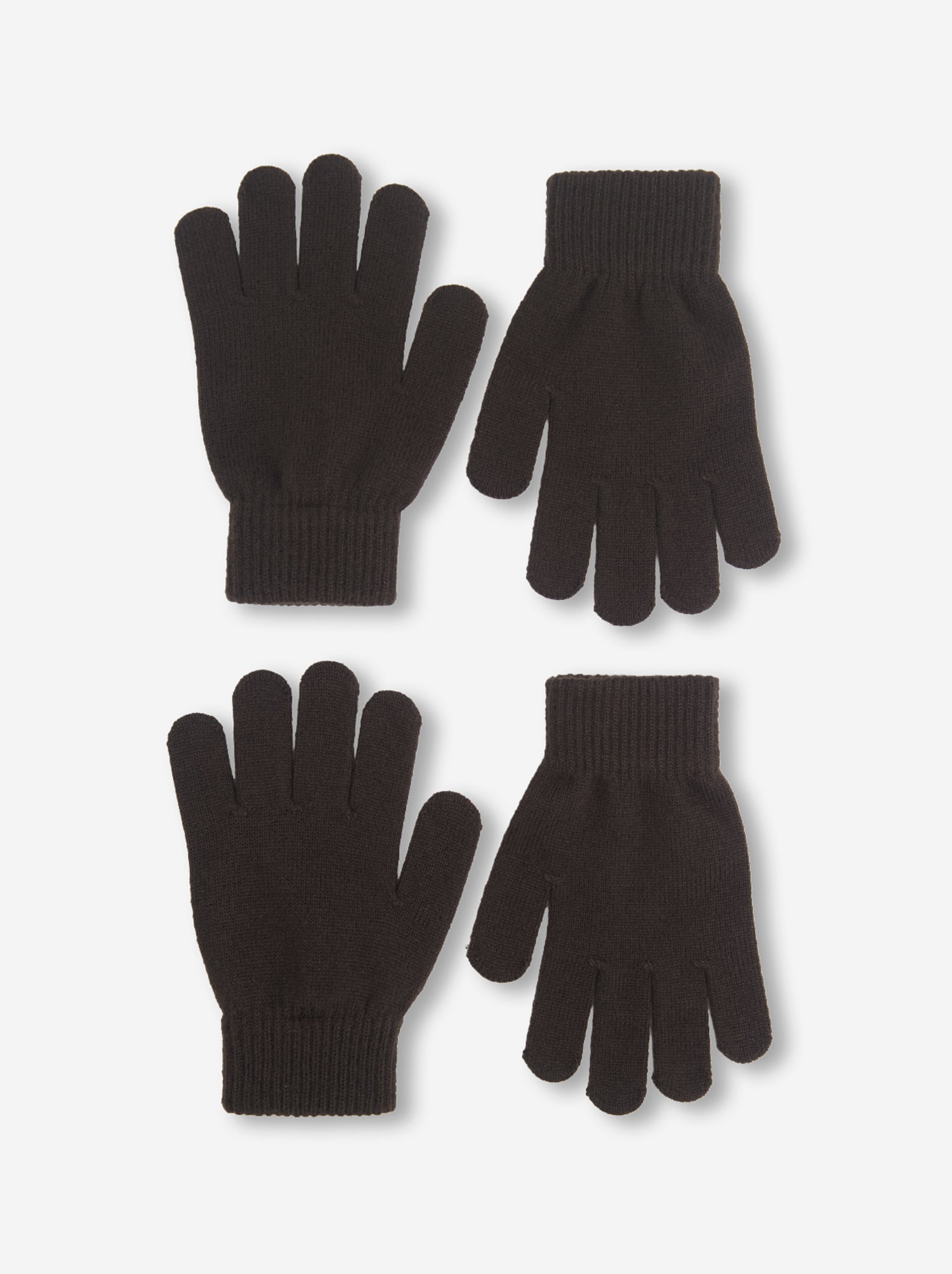 Lot de 2 paires de gants en maille - Marron