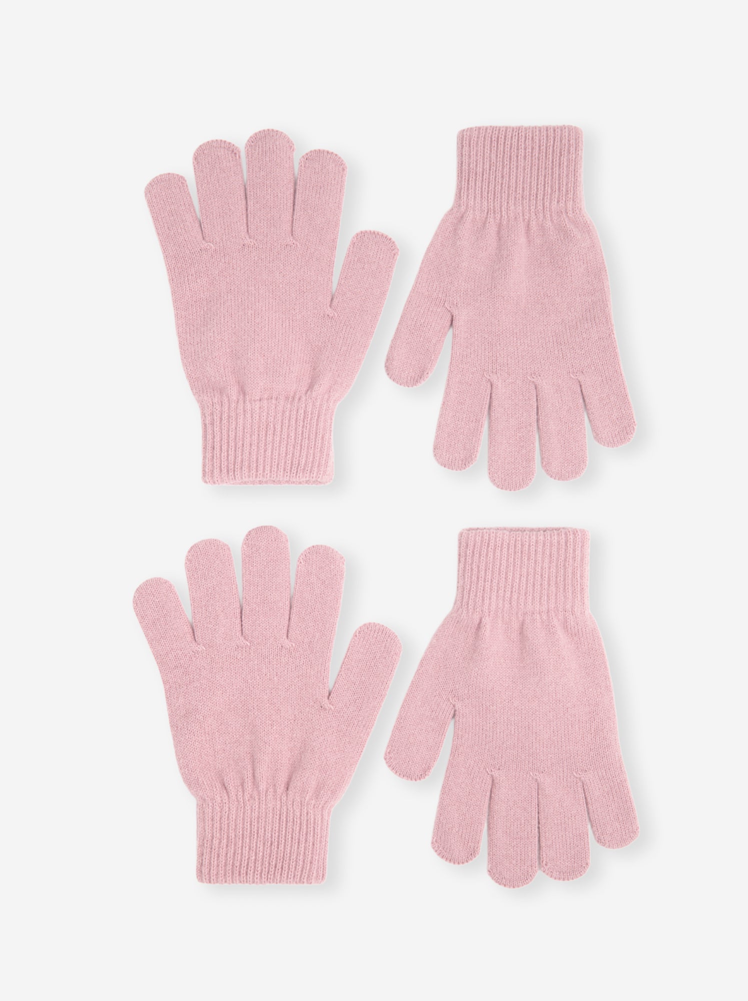 Lot de 2 paires de gants en maille - Rose
