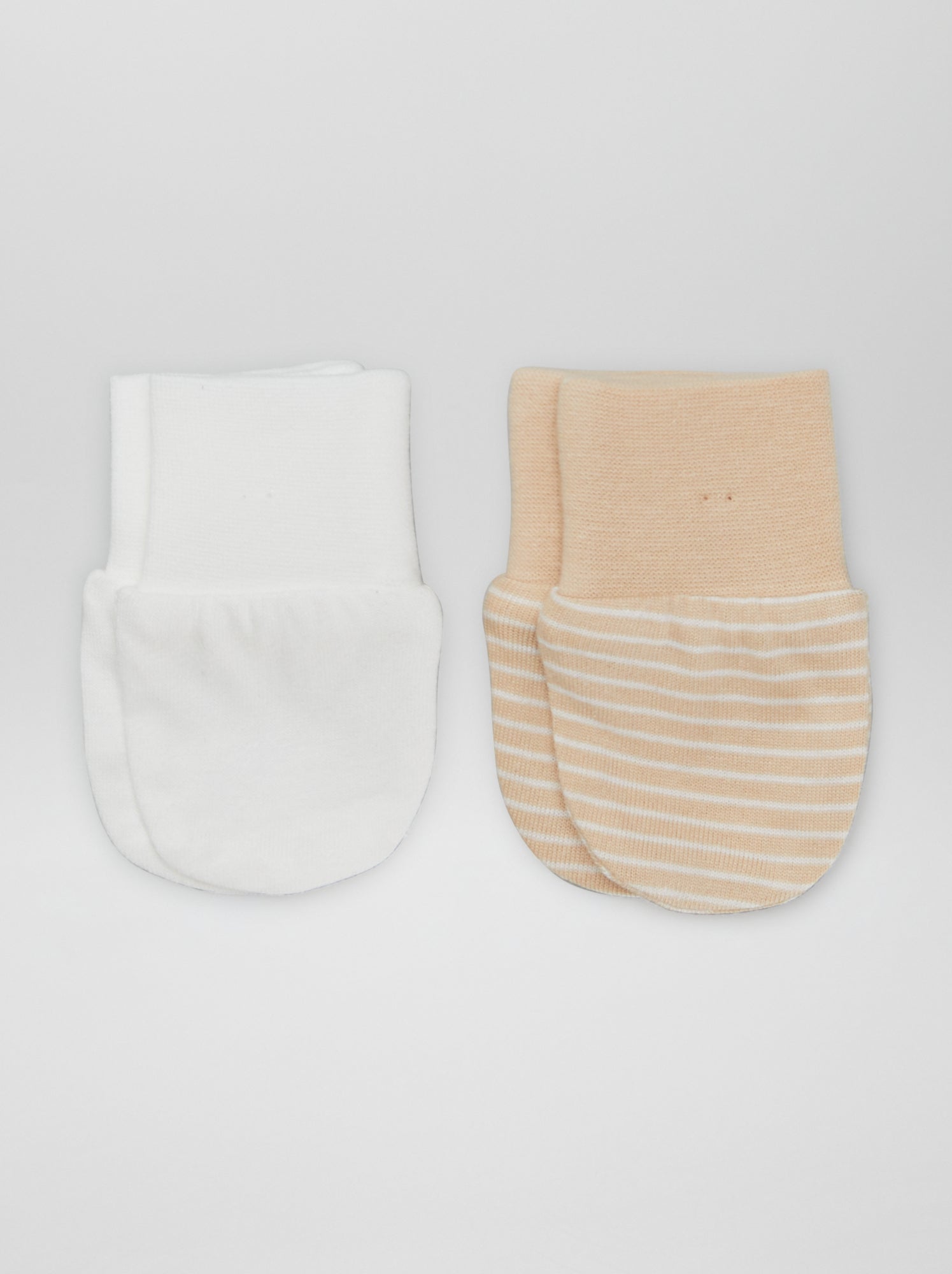 Lot de 2 paires de moufles anti-griffes - BEIGE