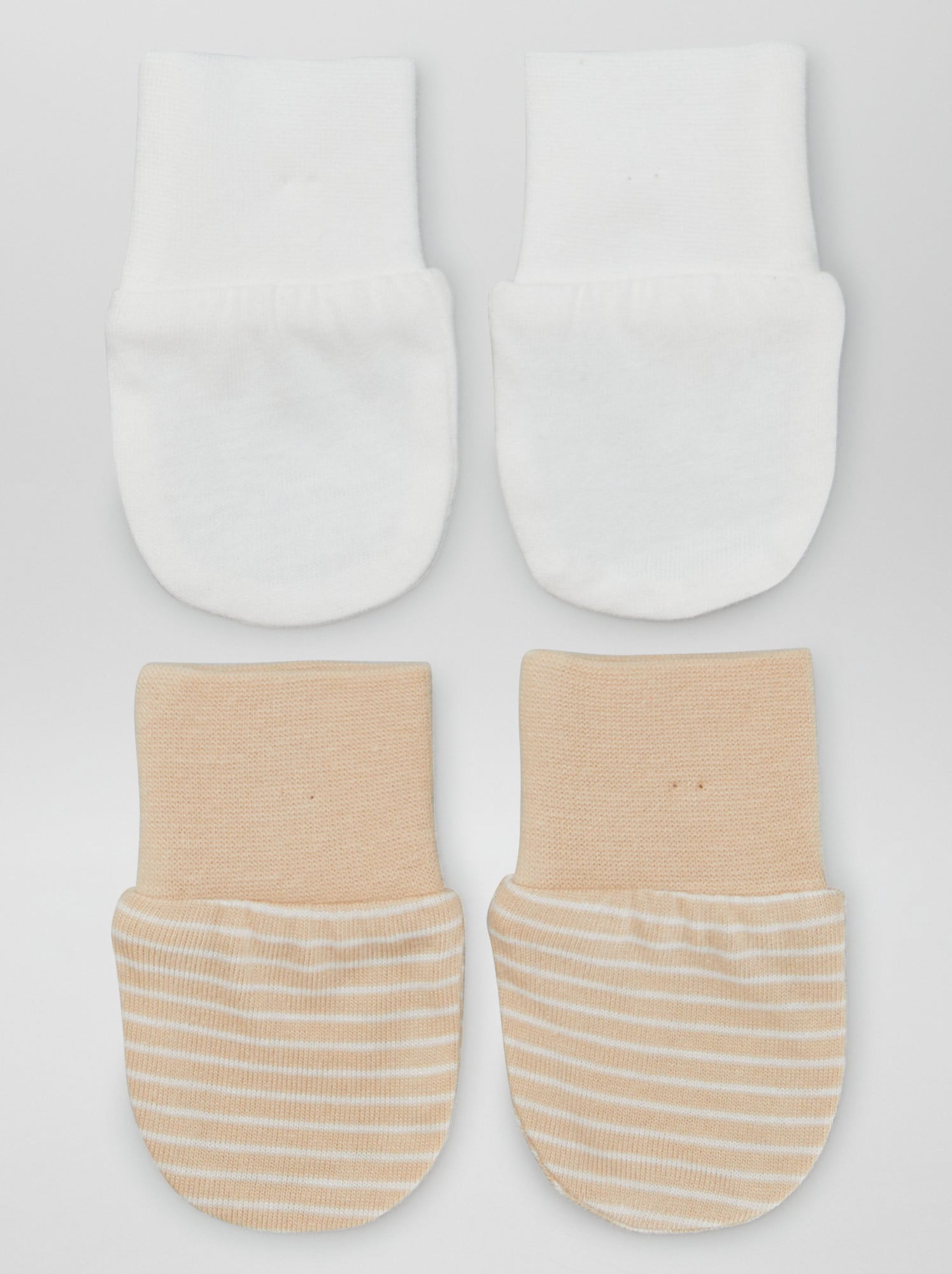 Lot de 2 paires de moufles anti-griffes - BEIGE