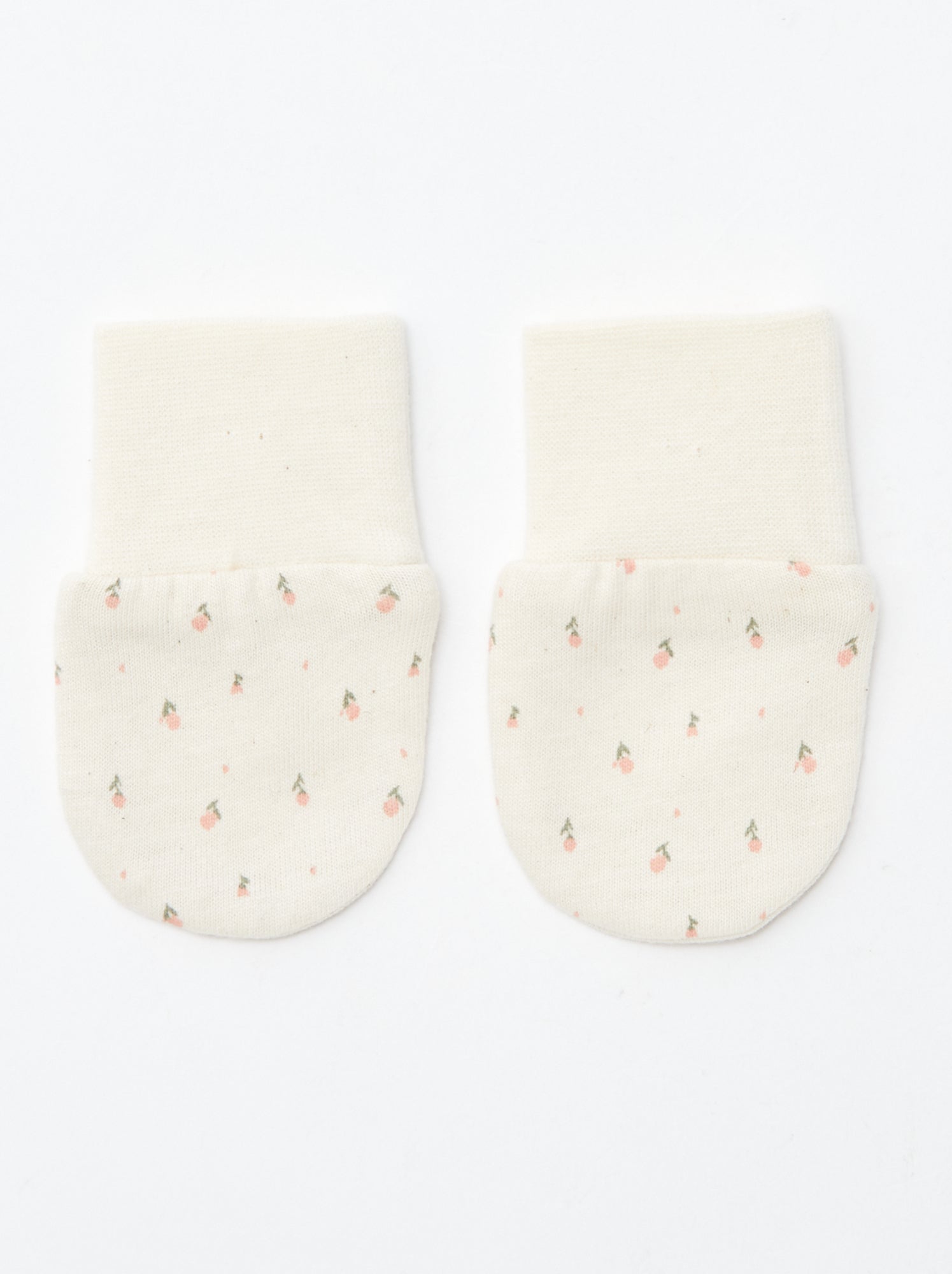 Lot de 2 paires de moufles anti-griffes - Beige/rose