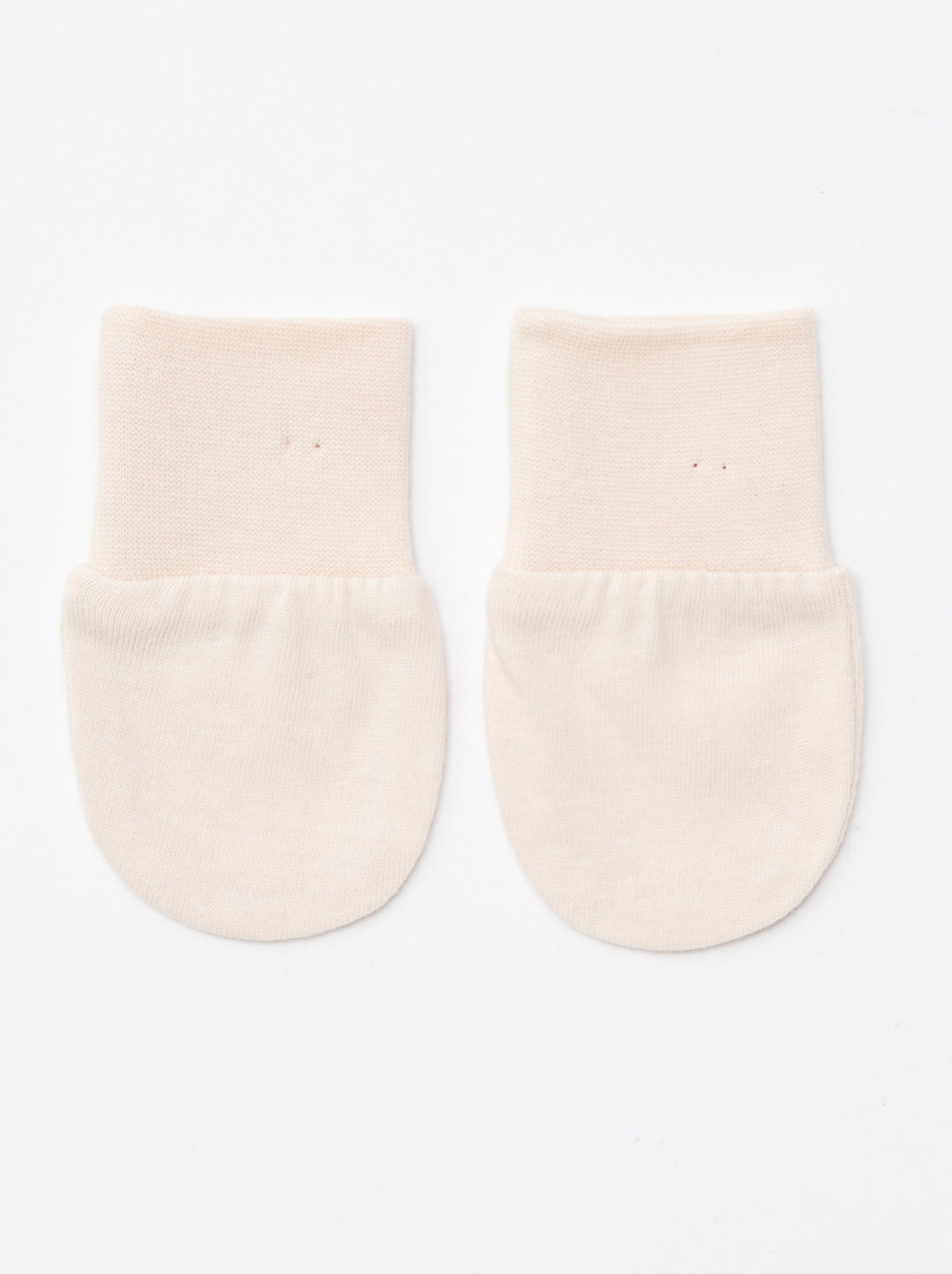 Lot de 2 paires de moufles anti-griffes - Beige/rose