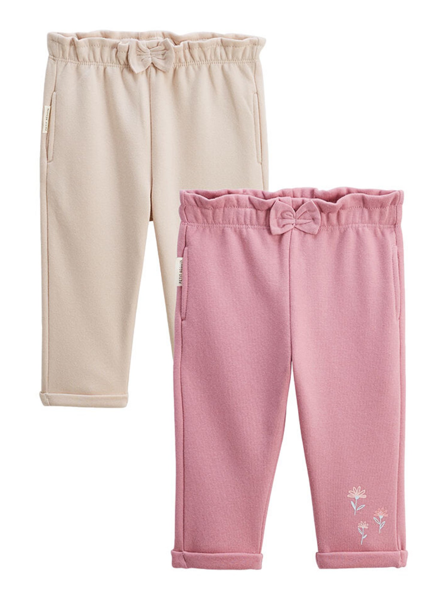 Lot de 2 pantalons bébé en molleton dina - Rose