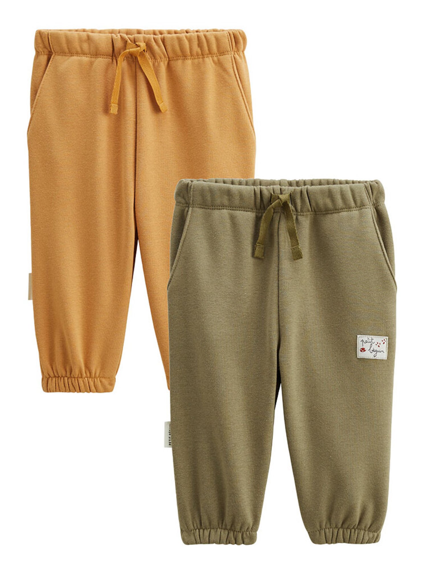 Lot de 2 pantalons bébé en molleton gustin - Camel