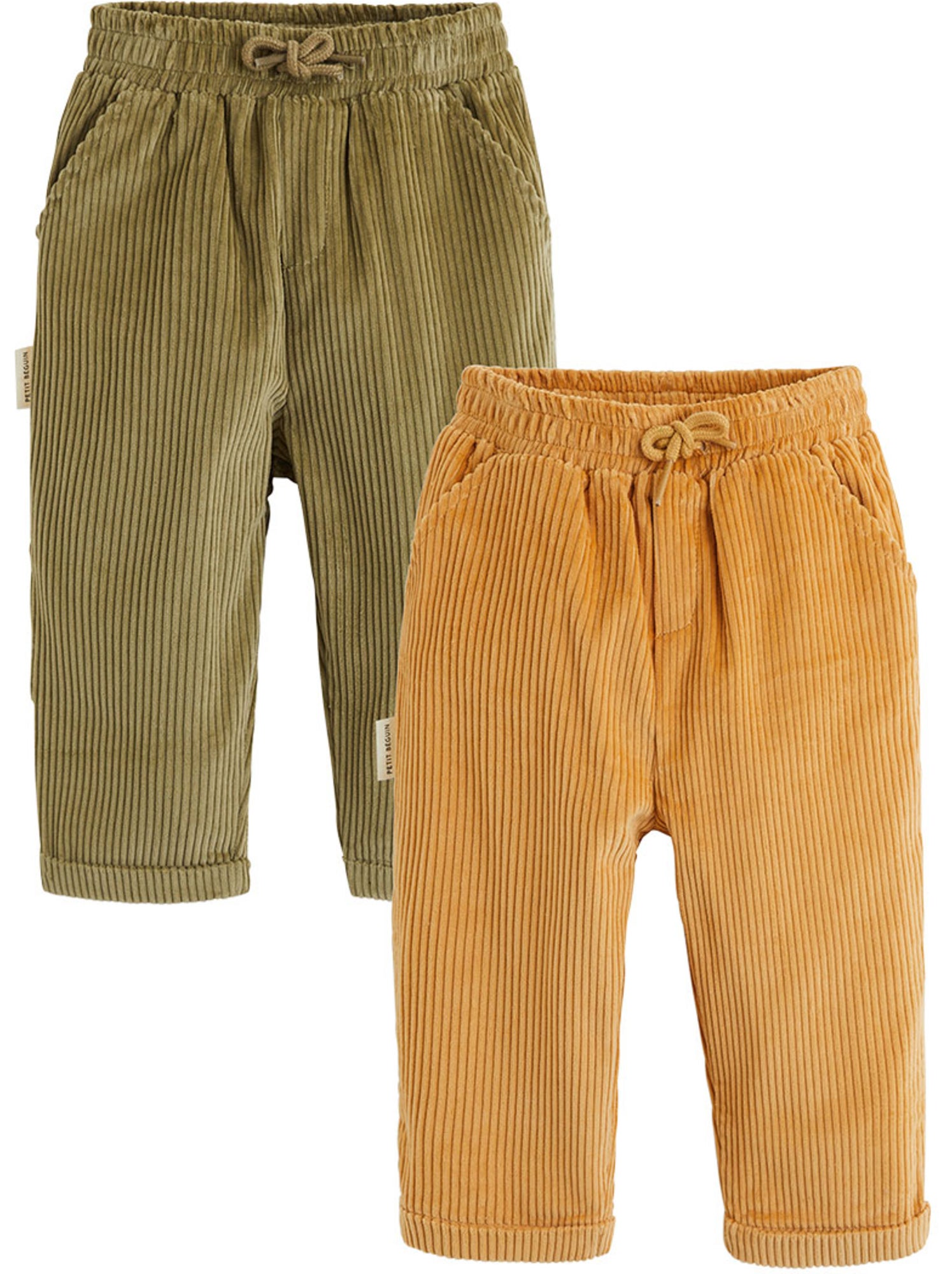 Lot de 2 pantalons bébé en velours côtelé charly - Camel