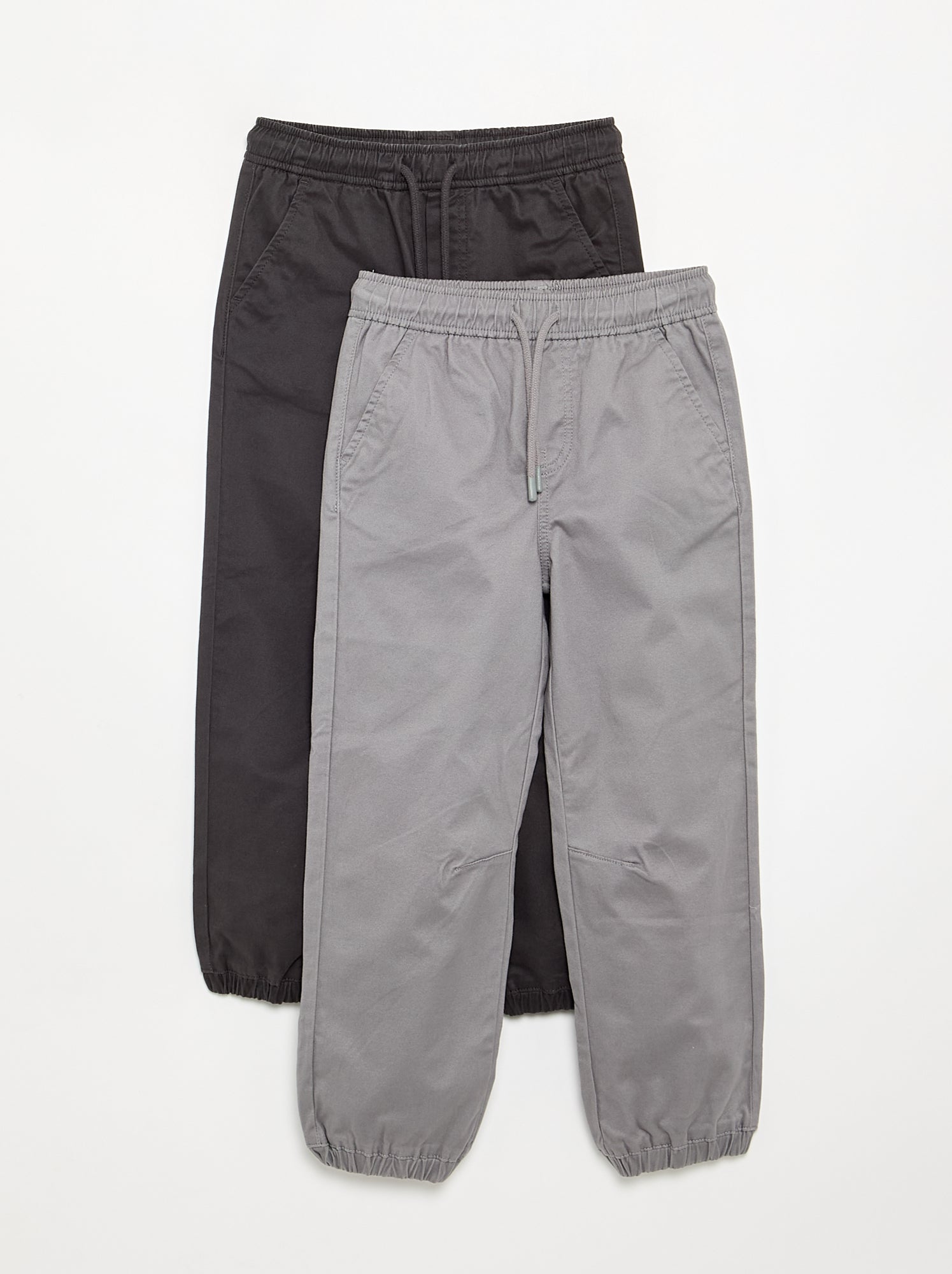 Lot de 2 pantalons de jogging en twill - Gris