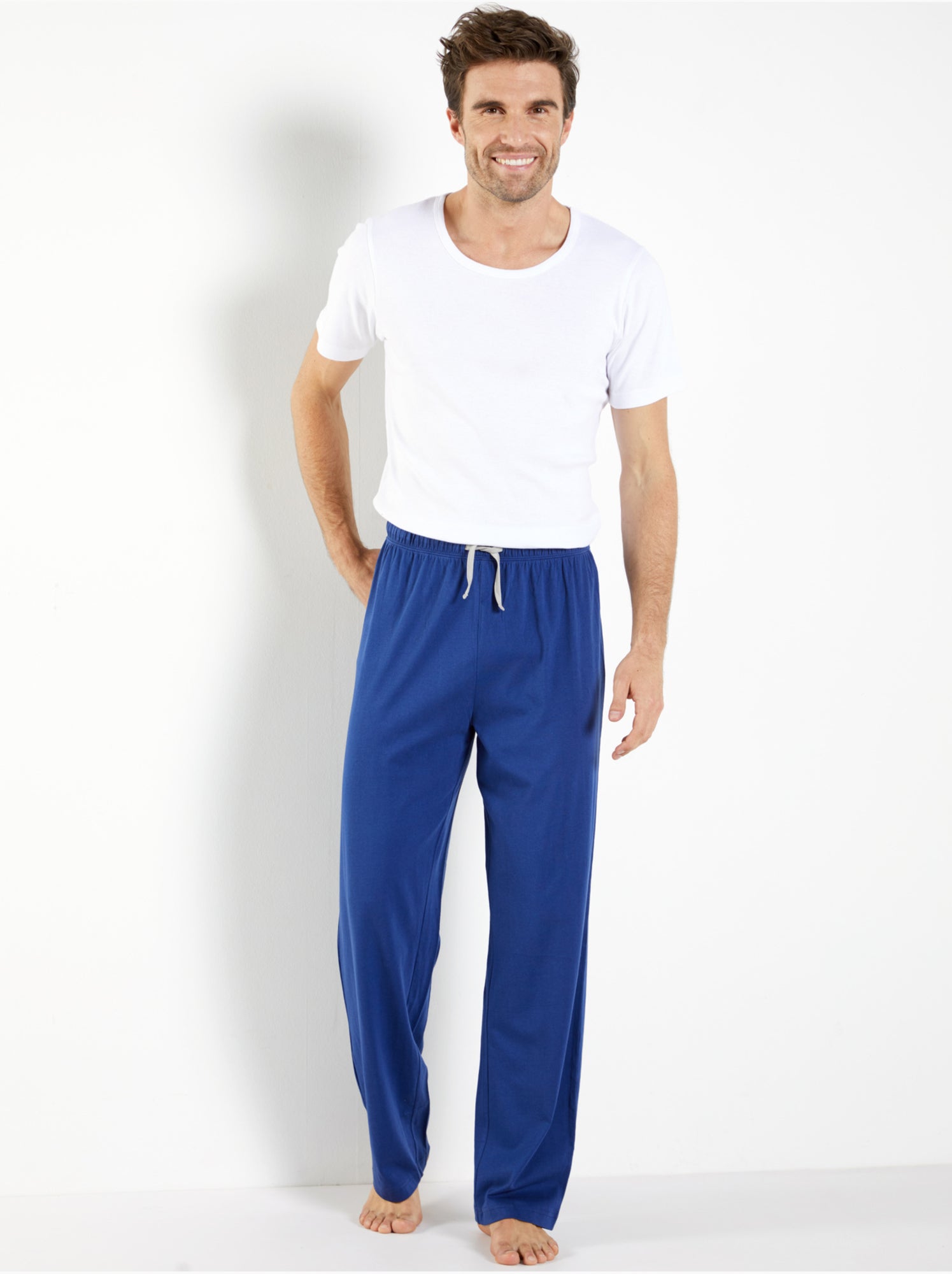 Lot de 2 pantalons de pyjama à bas droit - DAXON - Bleu Bleu marine Gris