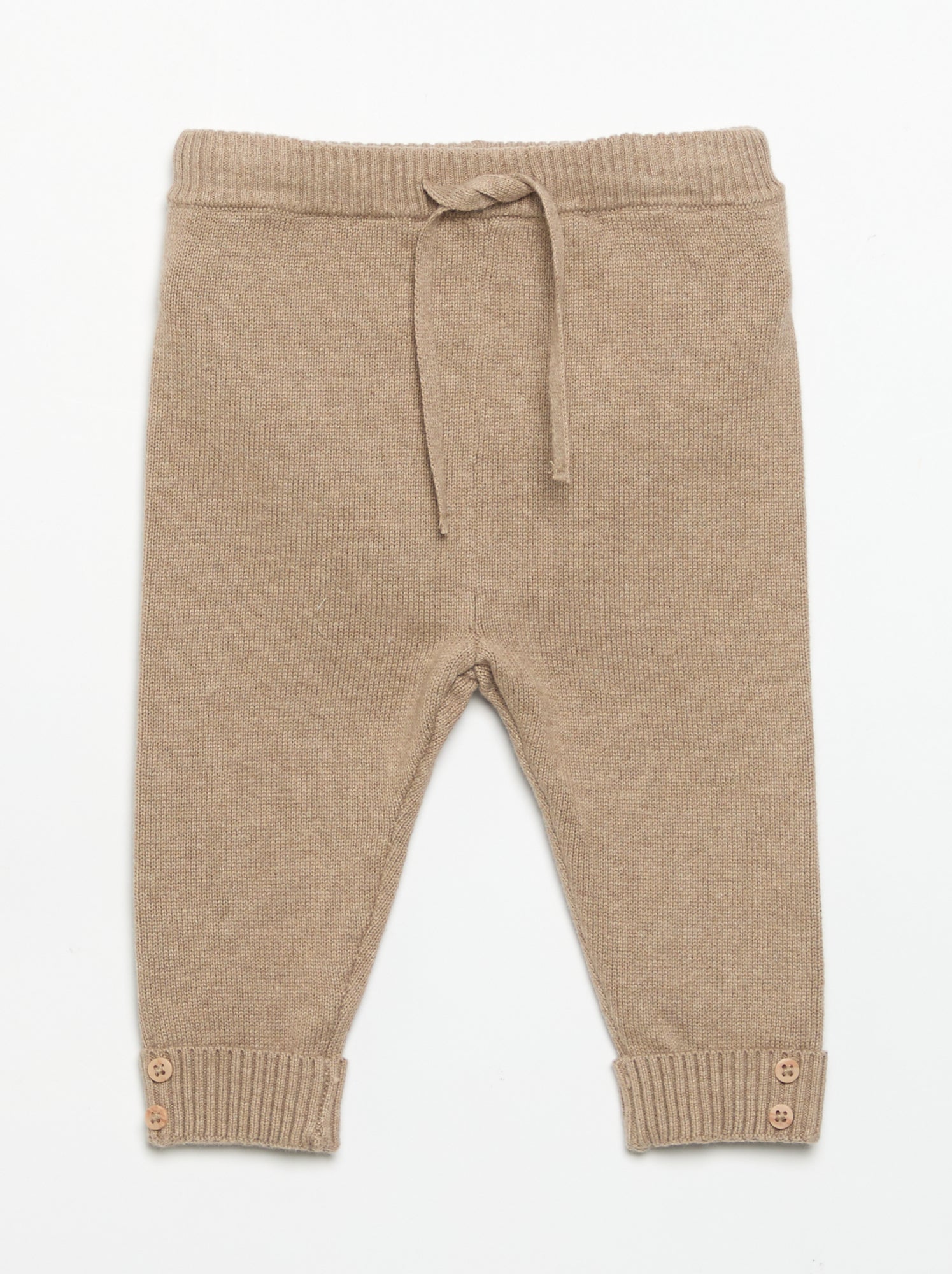 Lot de 2 pantalons en coton tricoté - Beige (GFM52_1)