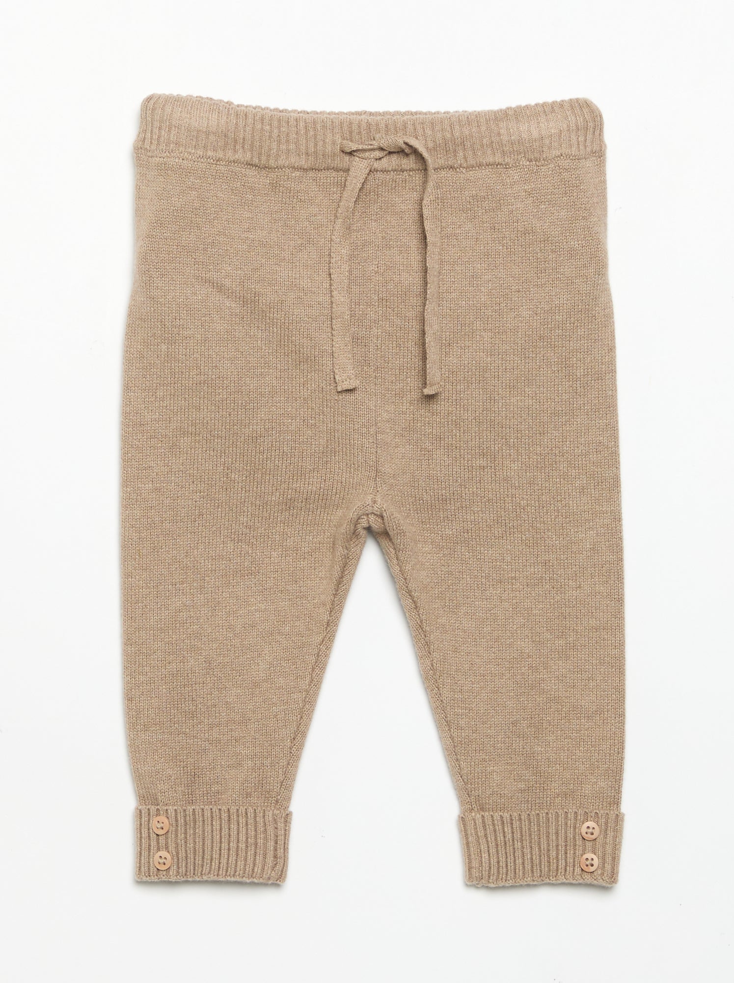 Lot de 2 pantalons en coton tricoté - Beige (GFM52_3)