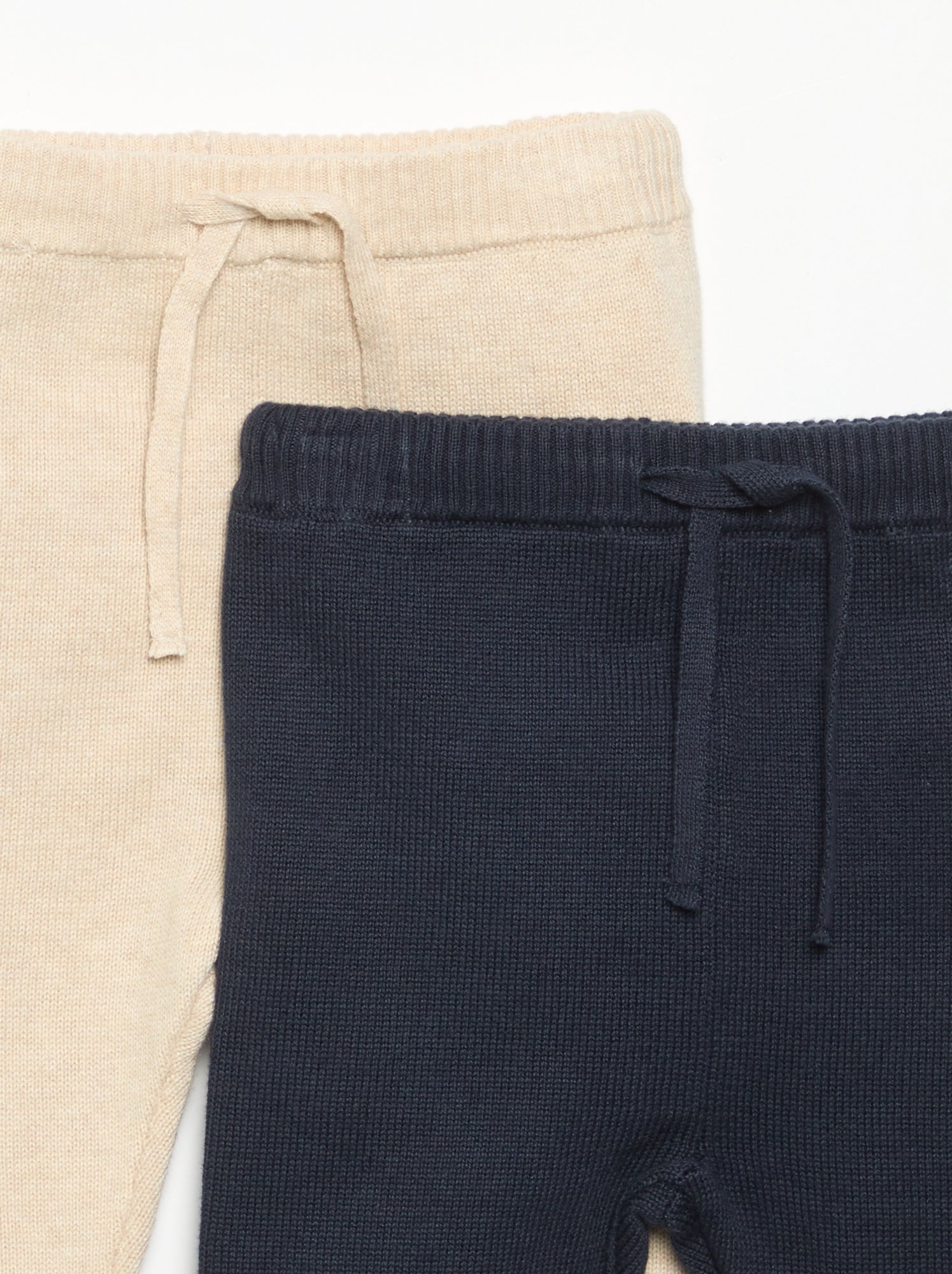 Lot de 2 pantalons en coton tricoté - Bleu