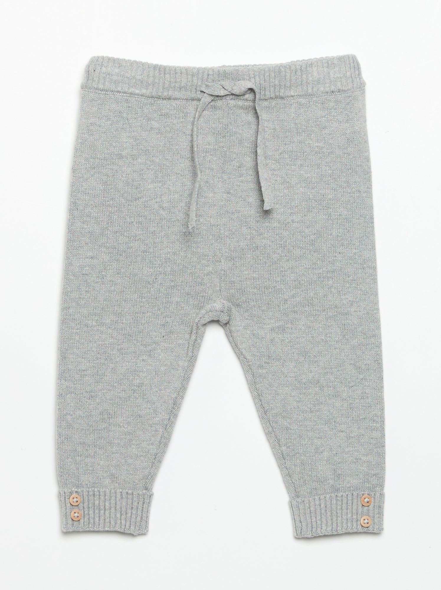 Lot de 2 pantalons en coton tricoté - Gris
