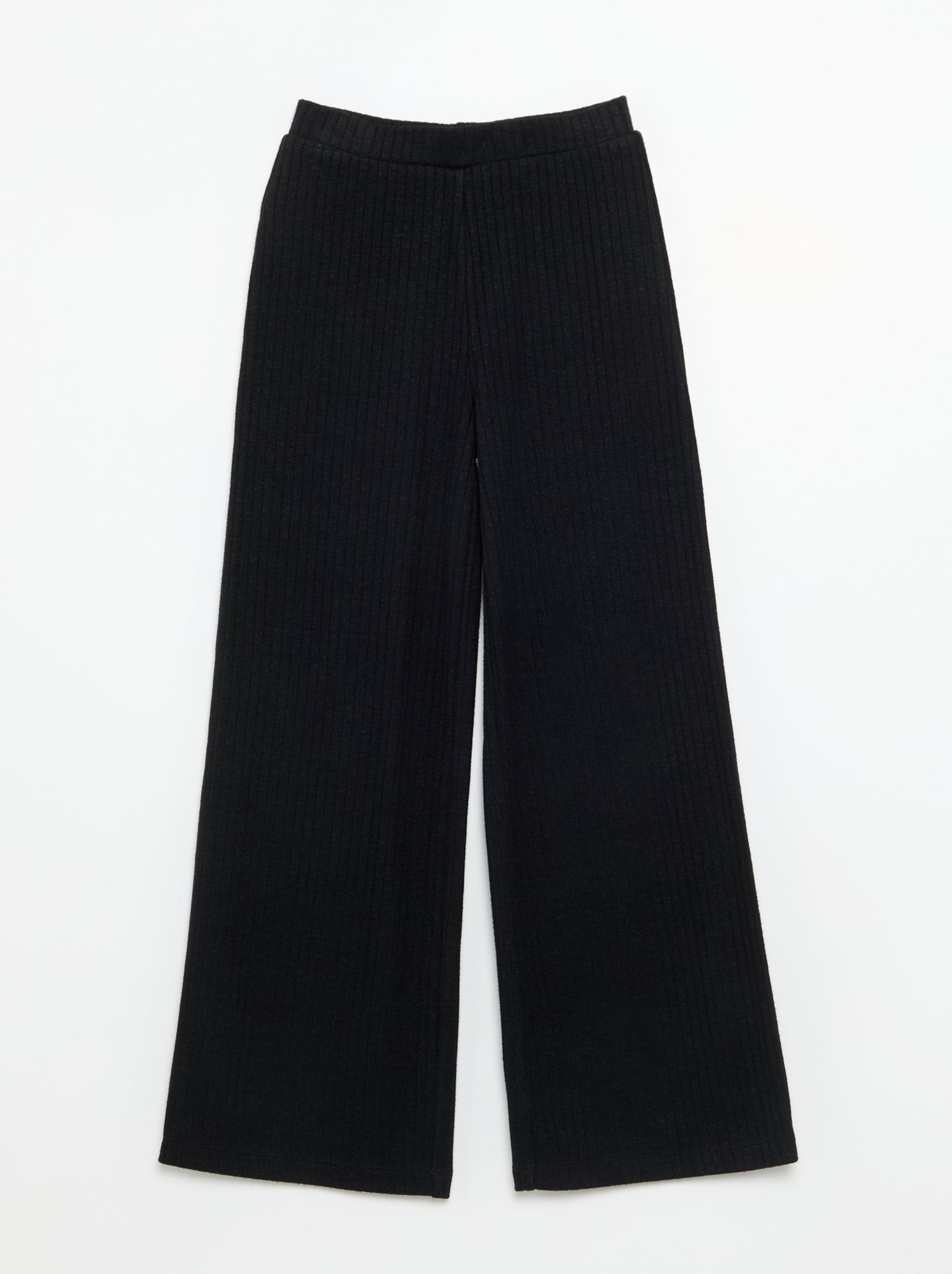 Lot de 2 pantalons en maille côtelée plate - Noir