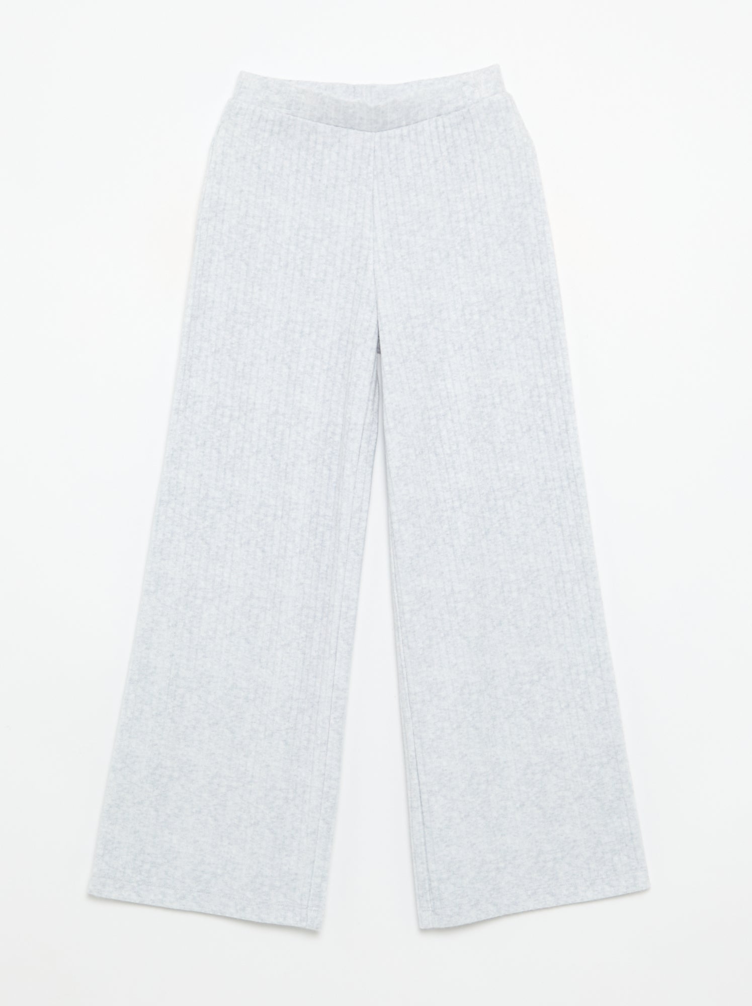 Lot de 2 pantalons en maille côtelée plate - Noir