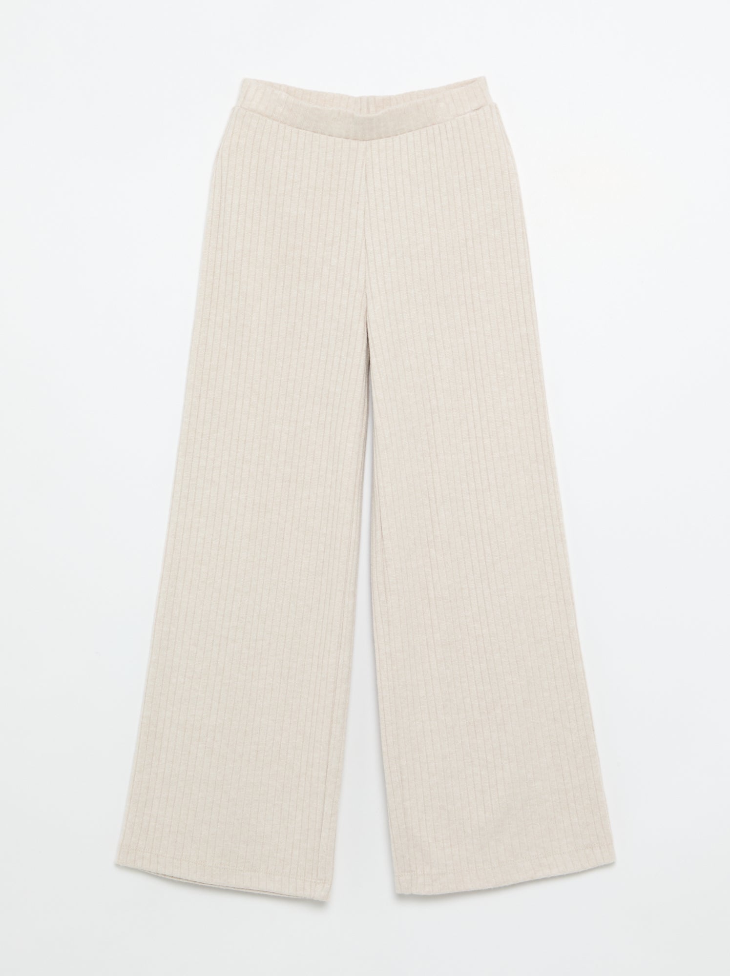Lot de 2 pantalons en maille côtelée plate - Rose