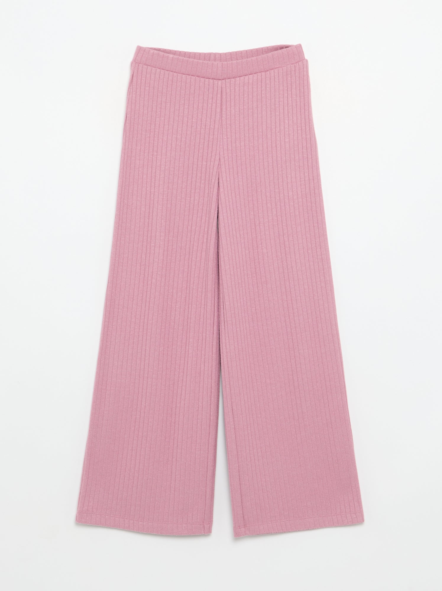 Lot de 2 pantalons en maille côtelée plate - Rose