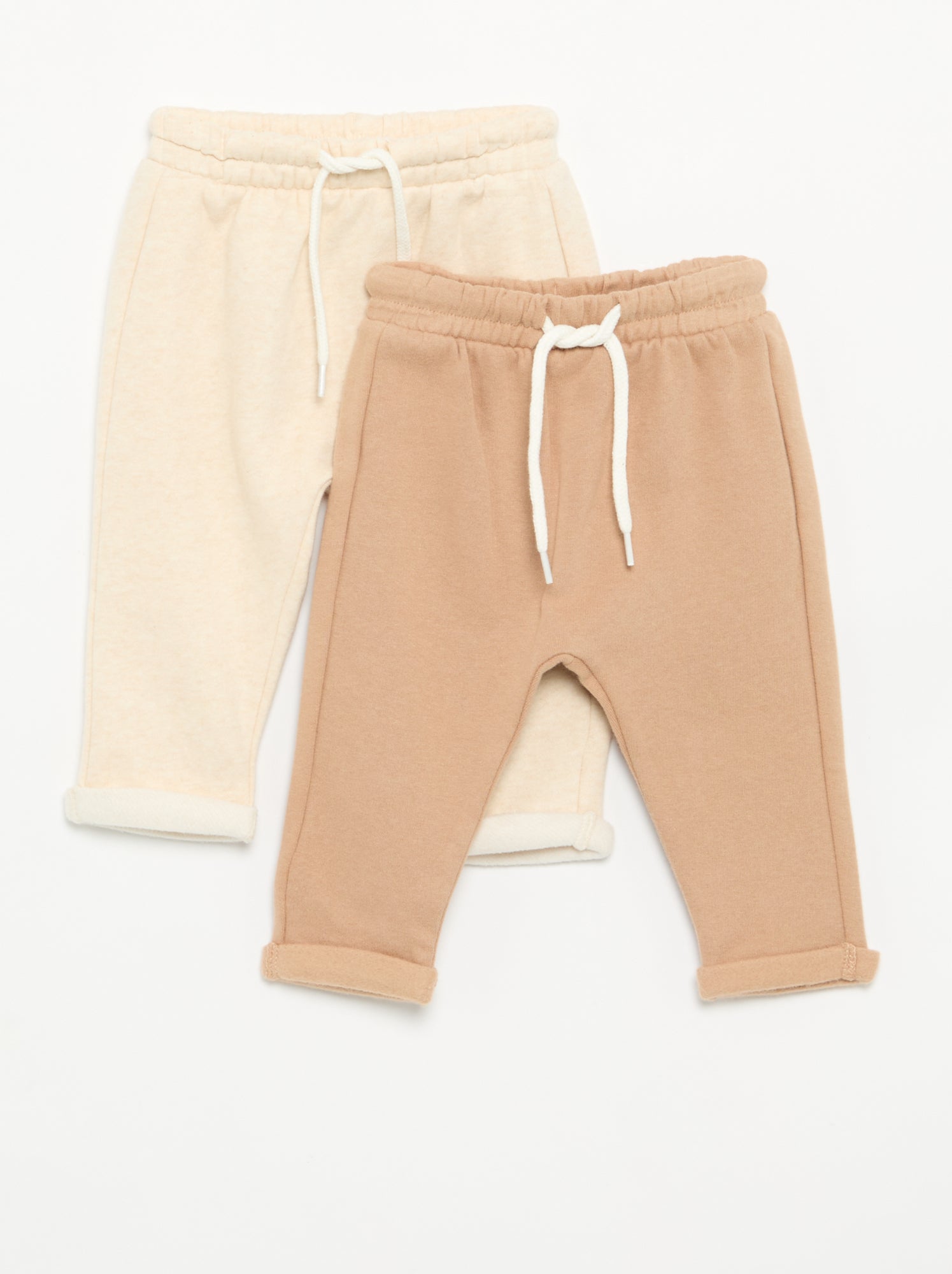 Lot de 2 pantalons forme sarouel en molleton - Beige