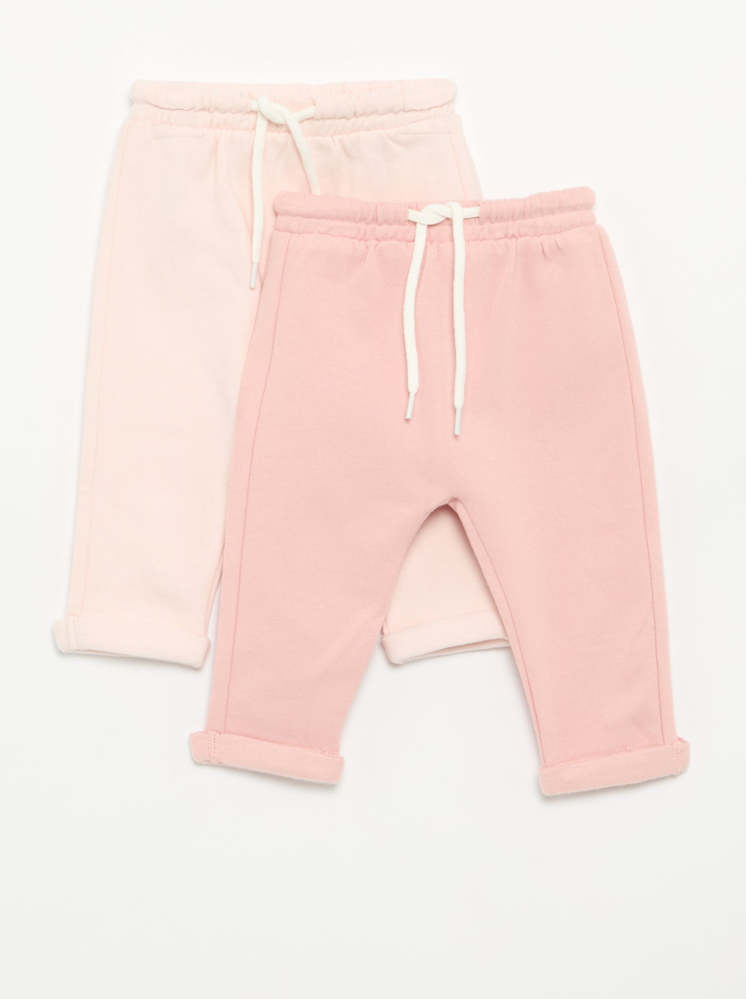 Lot de 2 pantalons forme sarouel en molleton - Rose