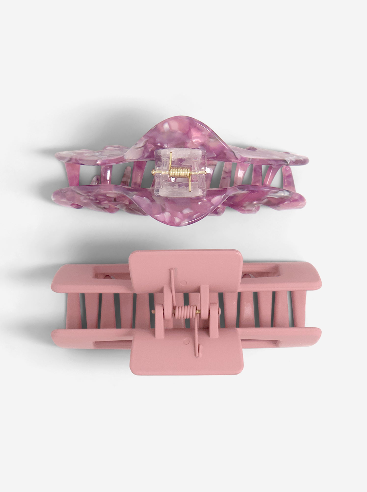 Lot de 2 pinces crabe - Rose