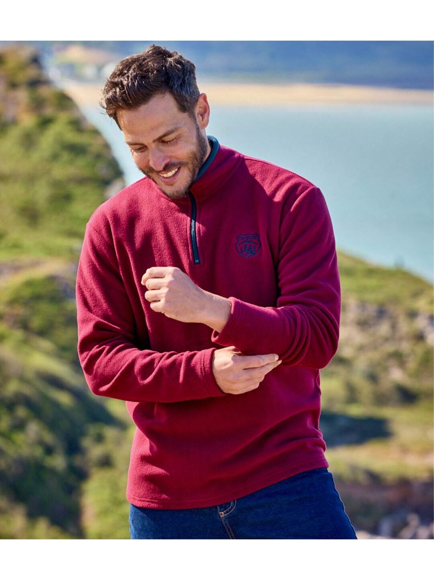 Lot de 2 pulls micropolaires sport   - atlas for men - Bleu Bordeaux