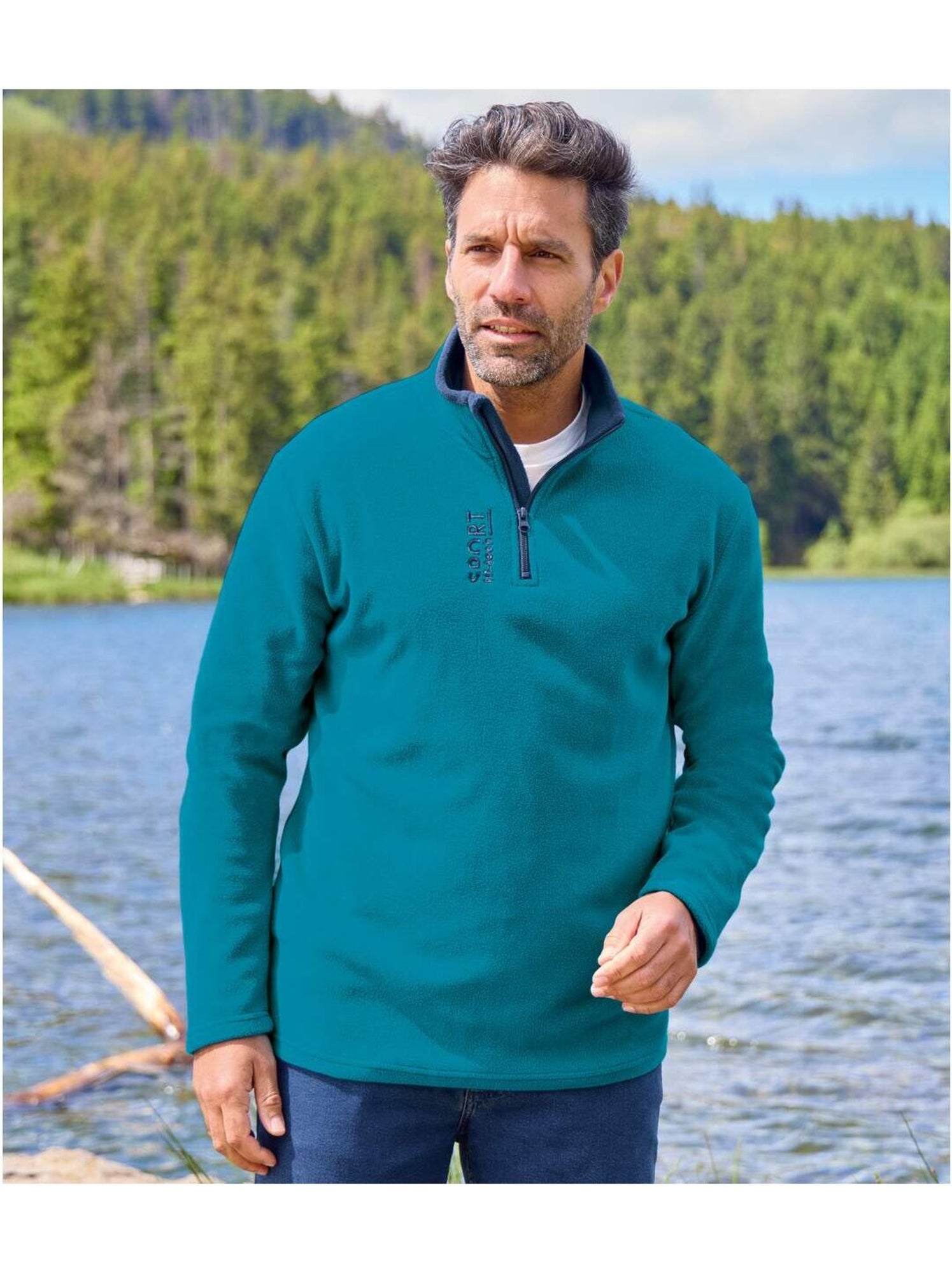 Lot de 2 pulls micropolaires sport   - atlas for men - Bleu Bleu