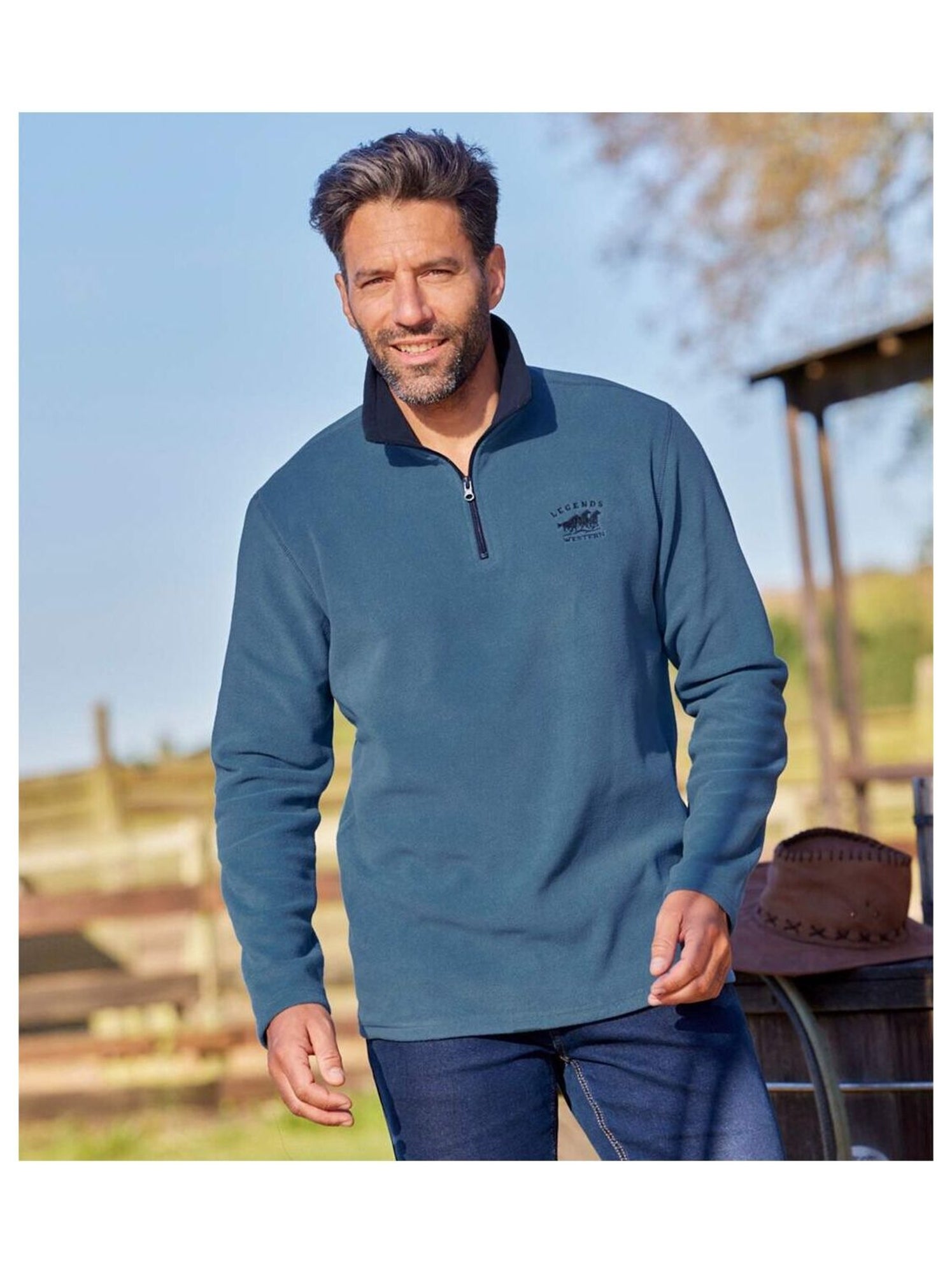 Lot de 2 Pulls Micropolaires West Légend  - ATLAS FOR MEN - Bleu Bleu