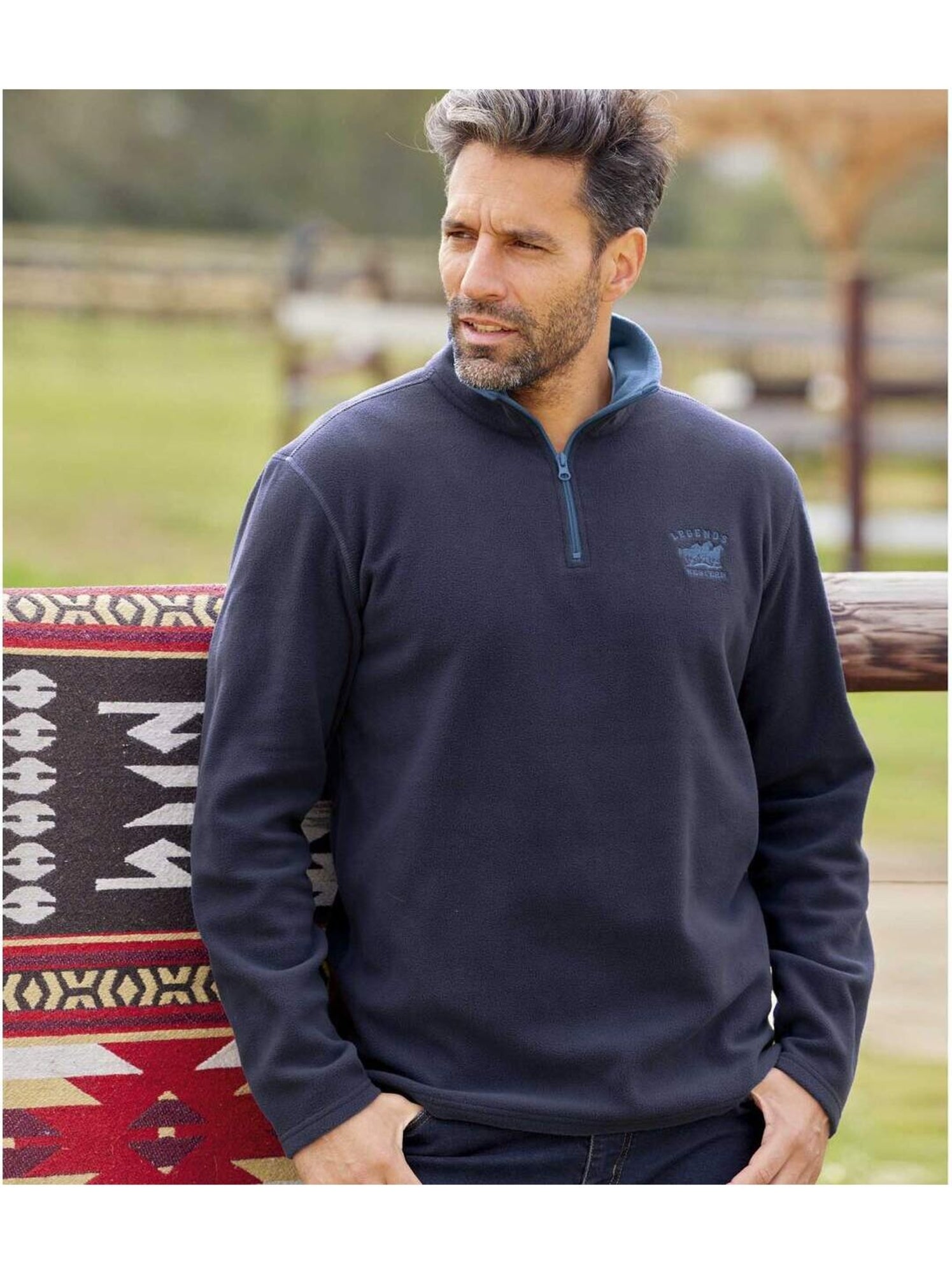 Lot de 2 Pulls Micropolaires West Légend  - ATLAS FOR MEN - Bleu Bleu