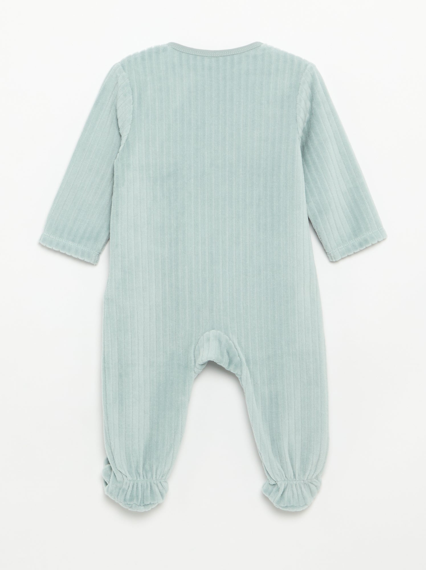 Lot de 2 pyjama en velours avec pieds - Bleu