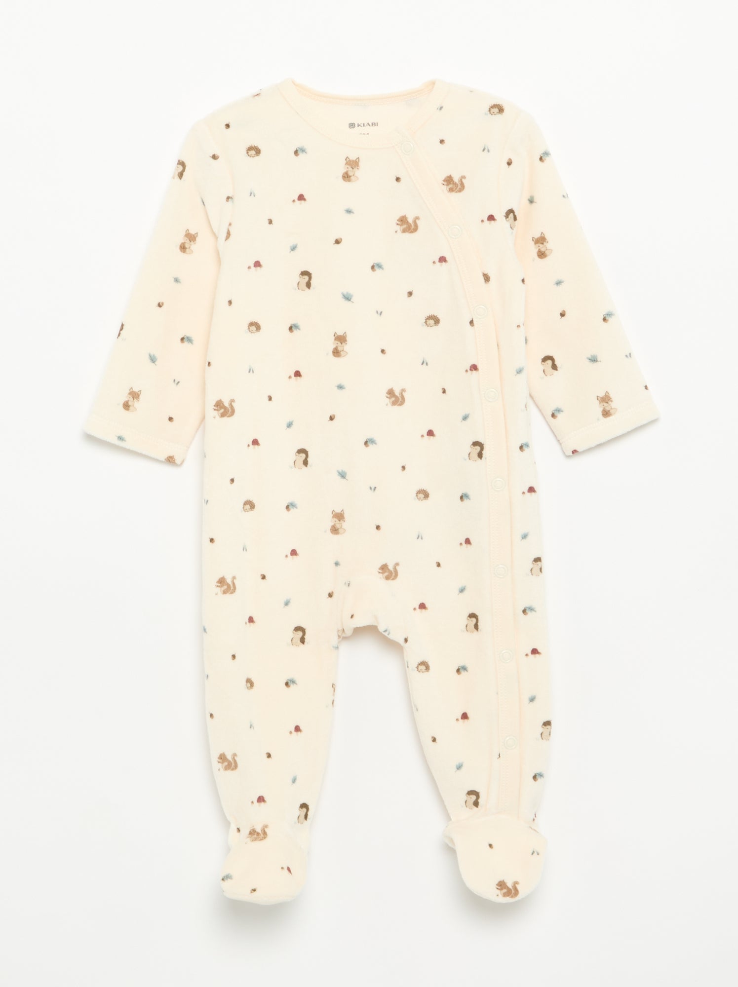 Lot de 2 pyjama en velours avec pieds - Bleu