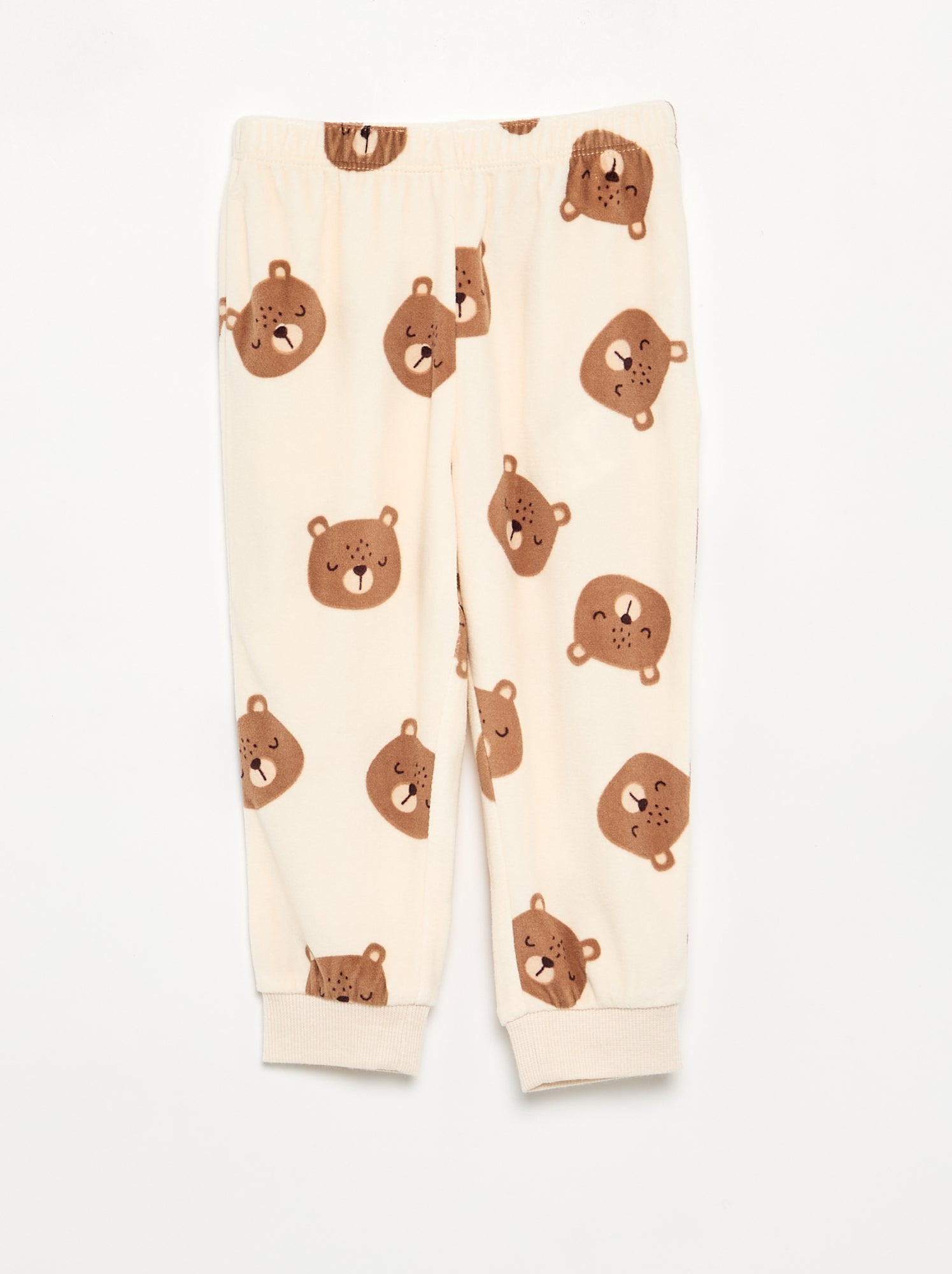 Lot de 2 pyjamas 2 pièces en polaire imprimé - Beige