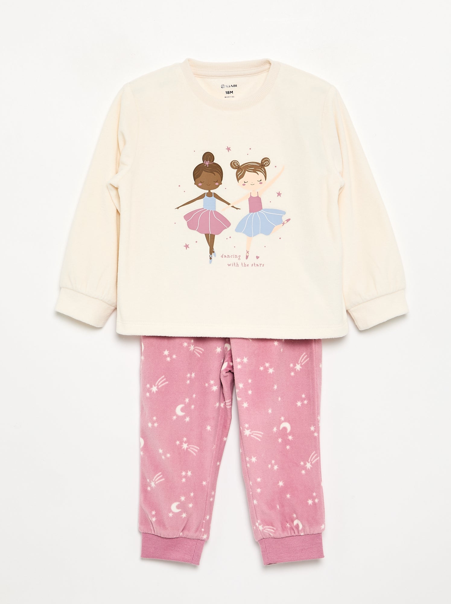 Lot de 2 pyjamas 2 pièces en polaire imprimé - Rose