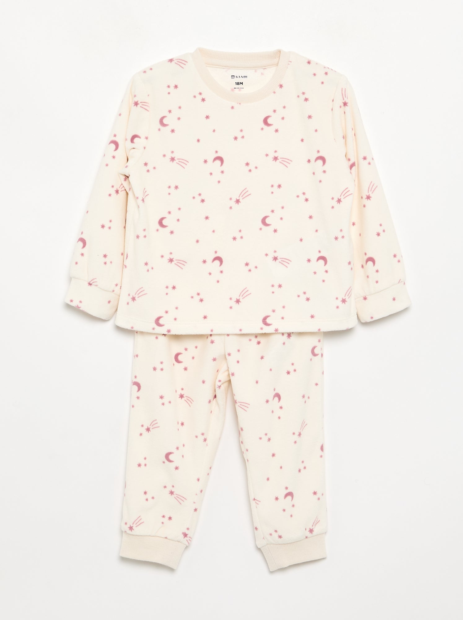 Lot de 2 pyjamas 2 pièces en polaire imprimé - Rose