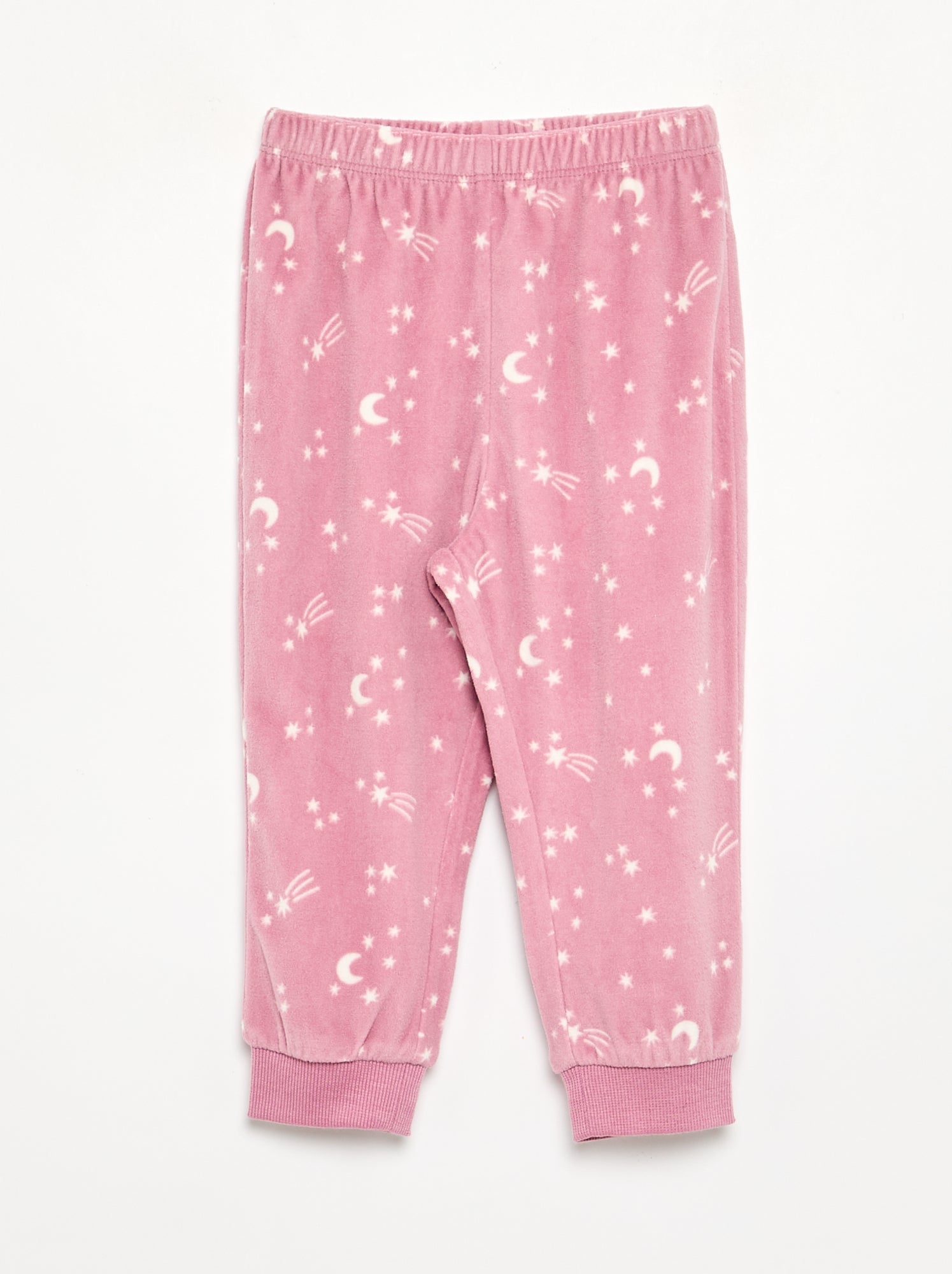 Lot de 2 pyjamas 2 pièces en polaire imprimé - Rose