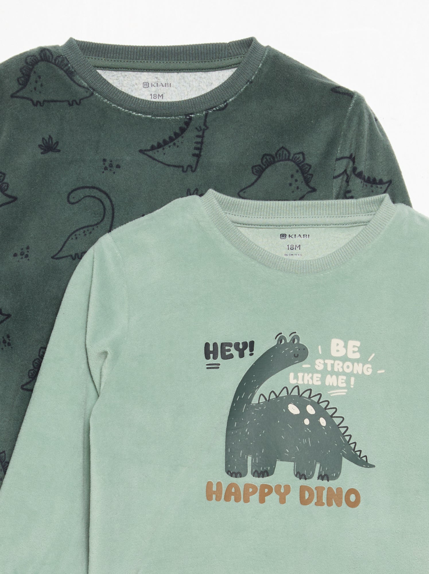 Lot de 2 pyjamas 2 pièces en polaire imprimé - Vert