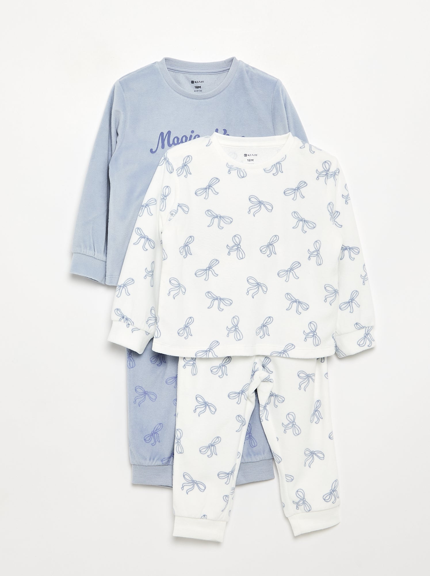 Lot de 2 pyjamas 2 pièces en polaire imprimé - Violet