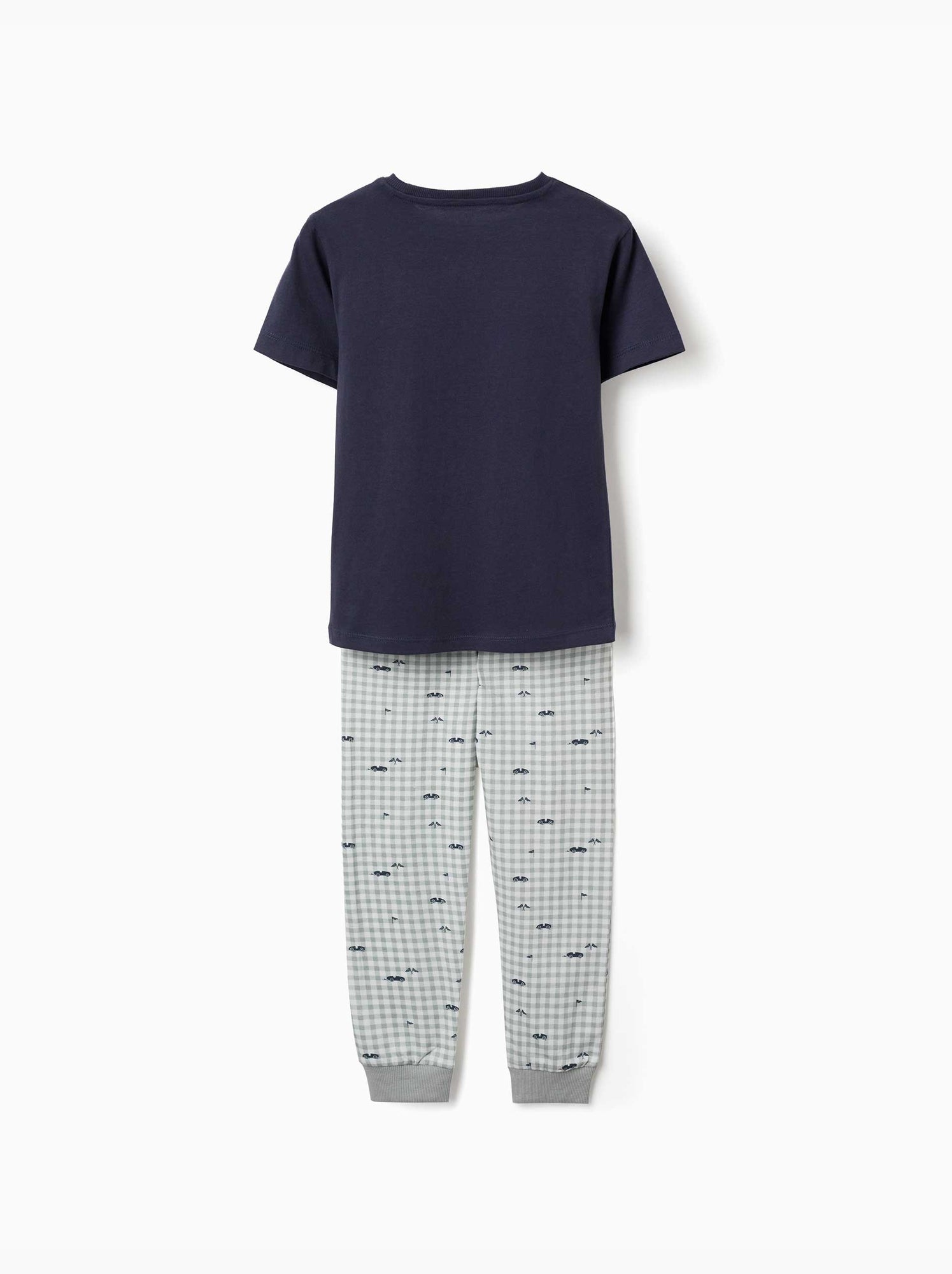 Lot de 2 pyjamas à manches courtes en coton avec imprimés voitures - Bleu Vert