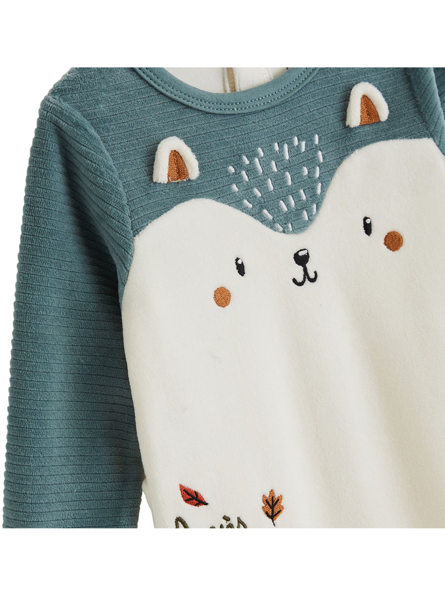 Lot de 2 pyjamas bébé en velours ginkgo - Vert