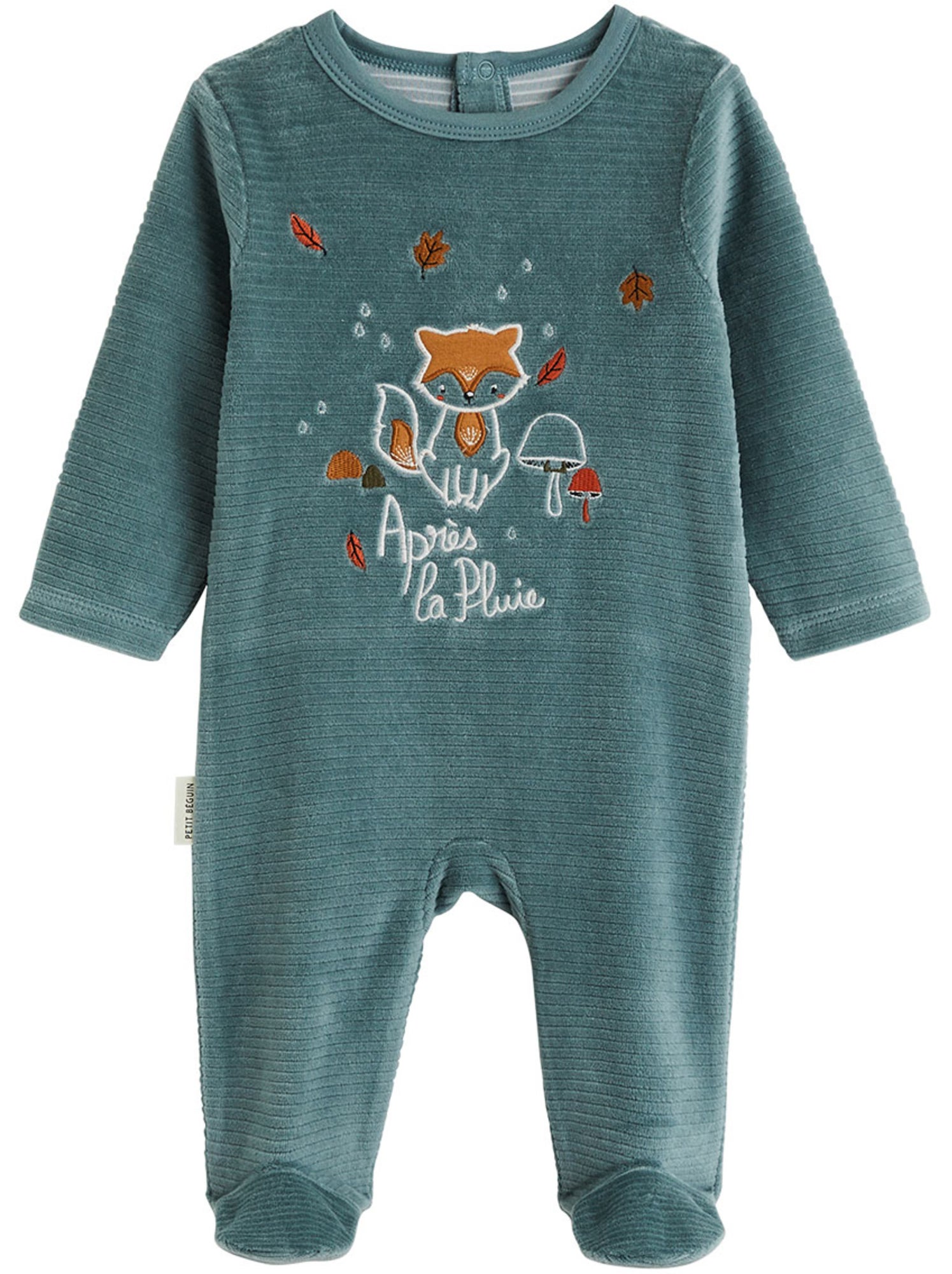 Lot de 2 pyjamas bébé en velours ginkgo - Vert