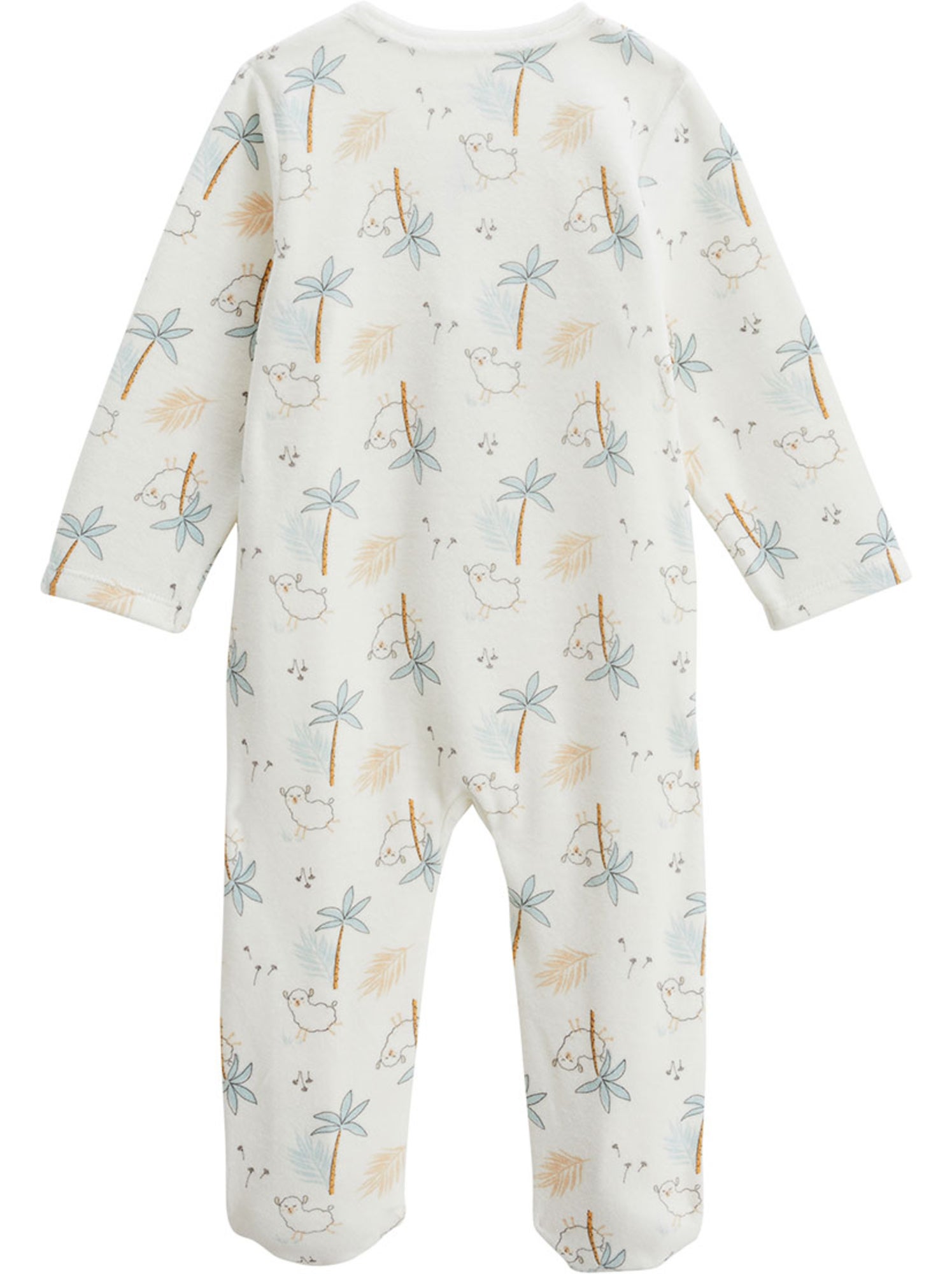 Lot de 2 pyjamas bébé en velours noisette - Ecru