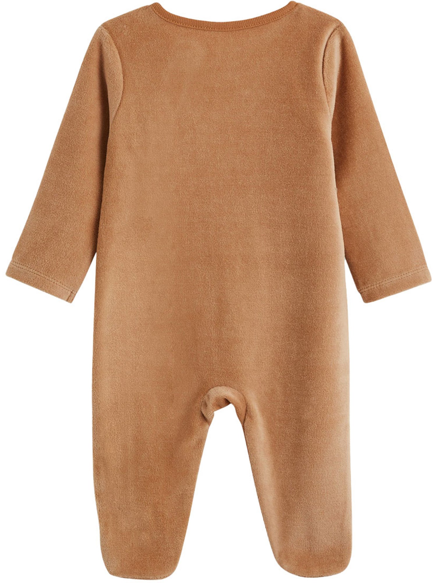 Lot de 2 pyjamas bébé en velours ouverture zippée caramel - Marron