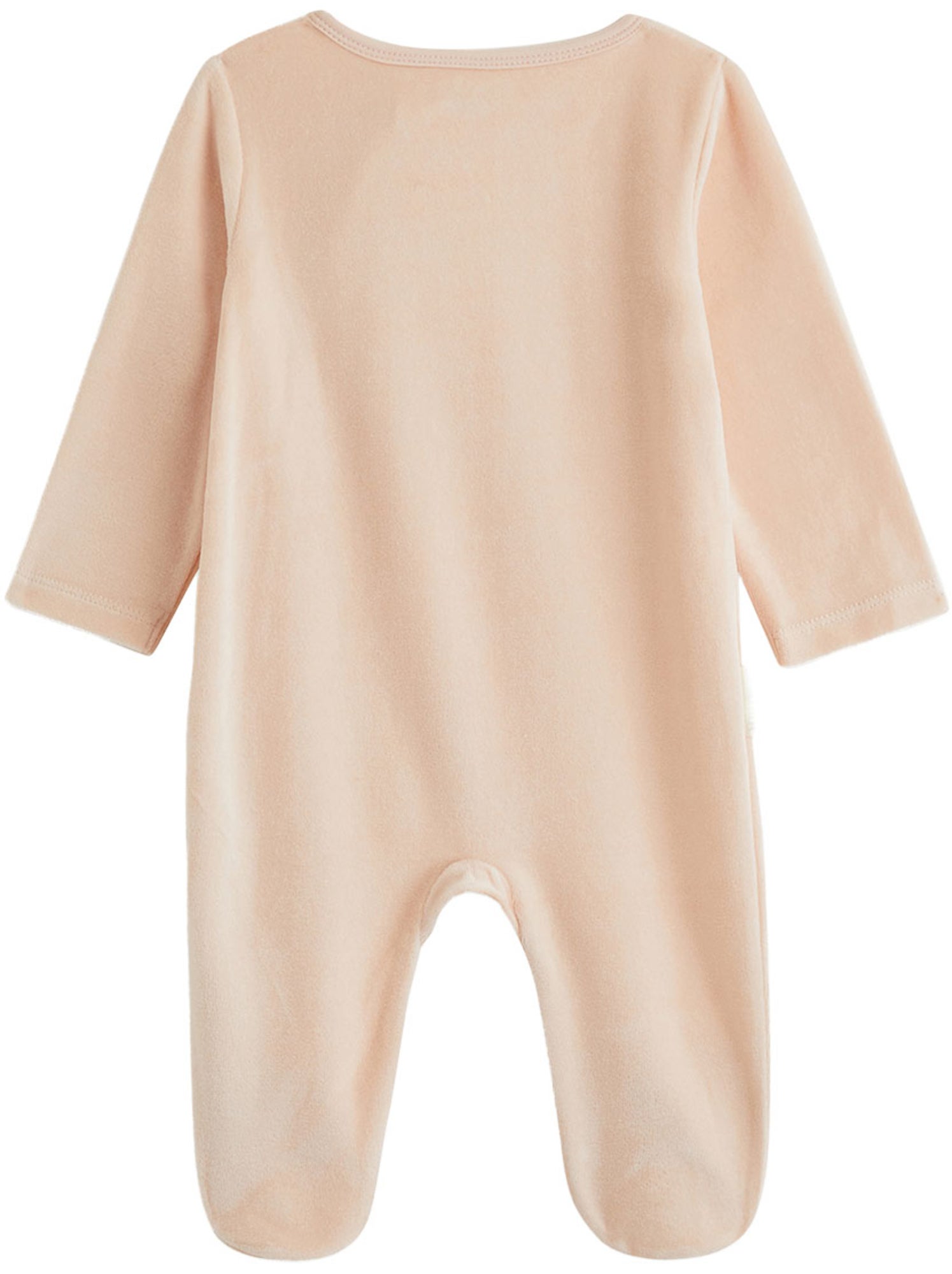 Lot de 2 pyjamas bébé en velours ouverture zippée - Rose