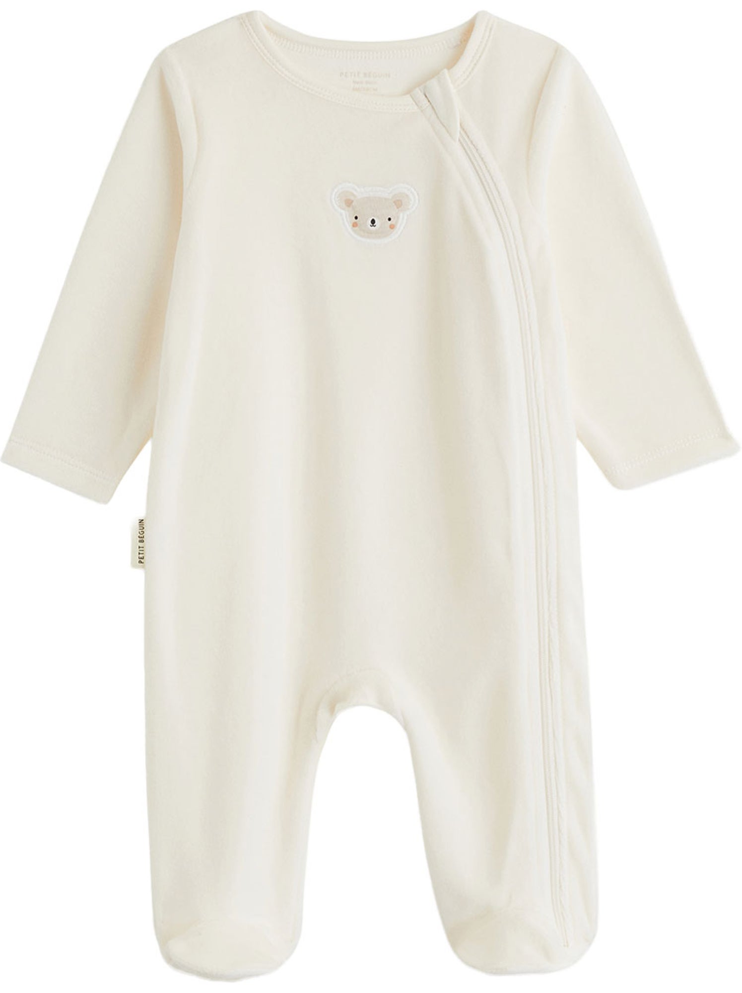 Lot de 2 pyjamas bébé en velours ouverture zippée - Rose