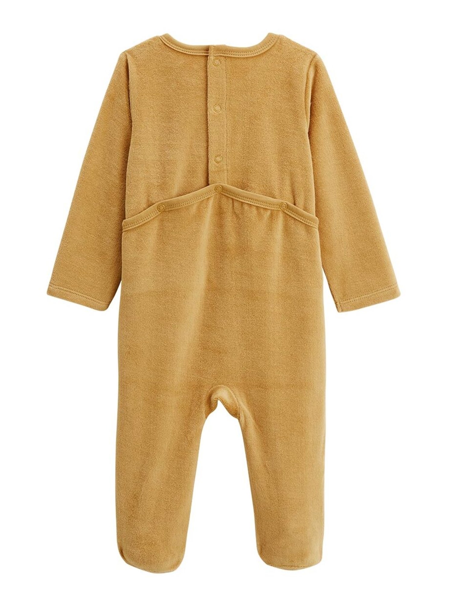 Lot de 2 pyjamas bébé en velours swan - Moutarde