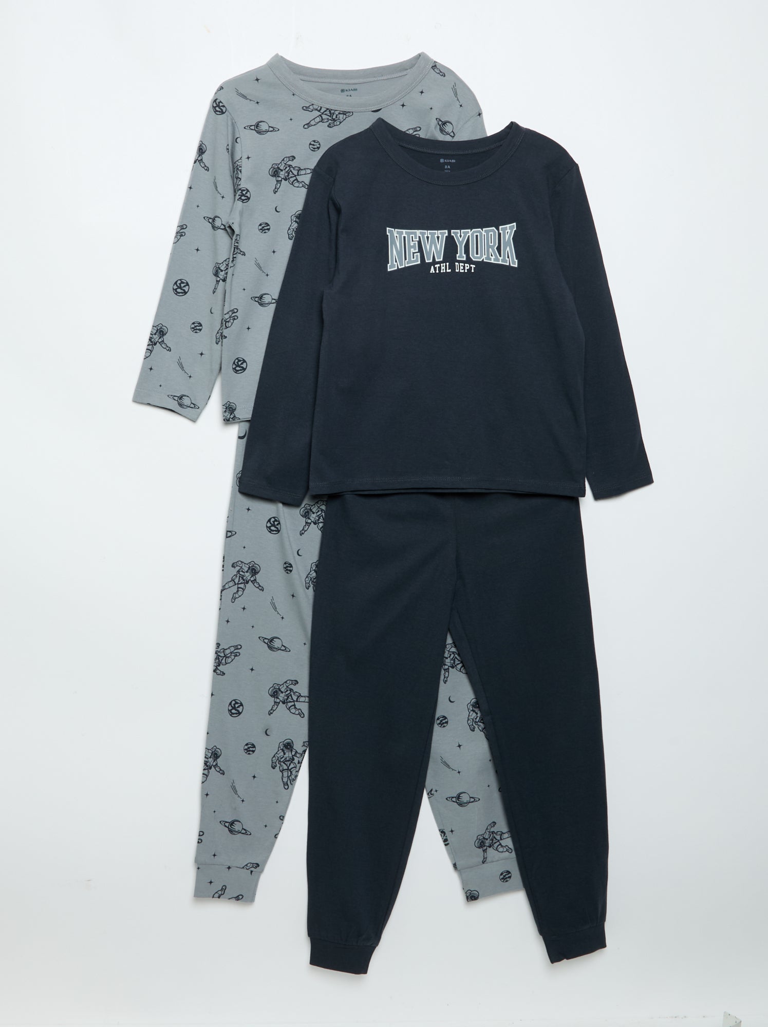 Lot de 2 pyjamas longs en jersey - Bleu