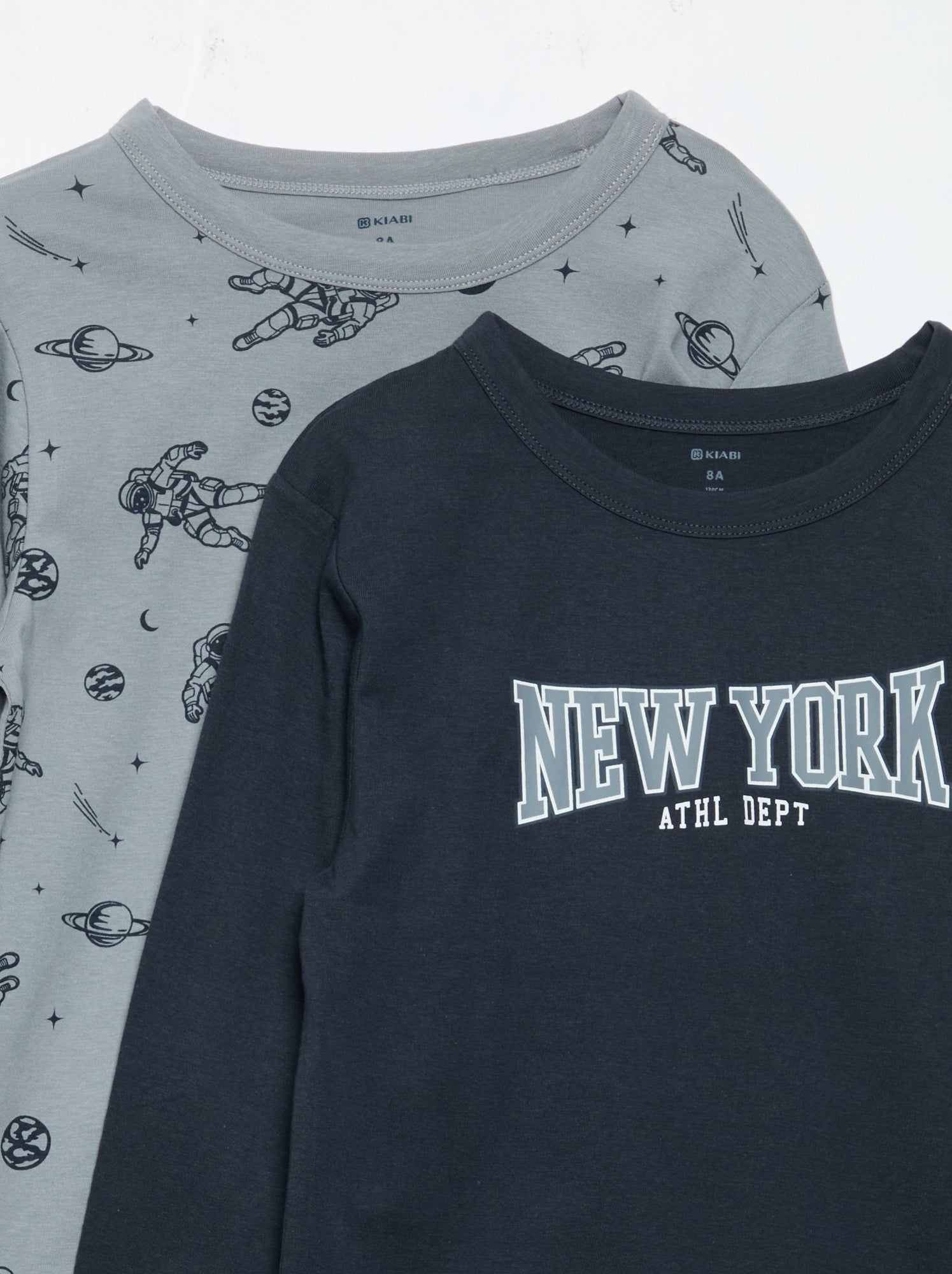 Lot de 2 pyjamas longs en jersey - Bleu