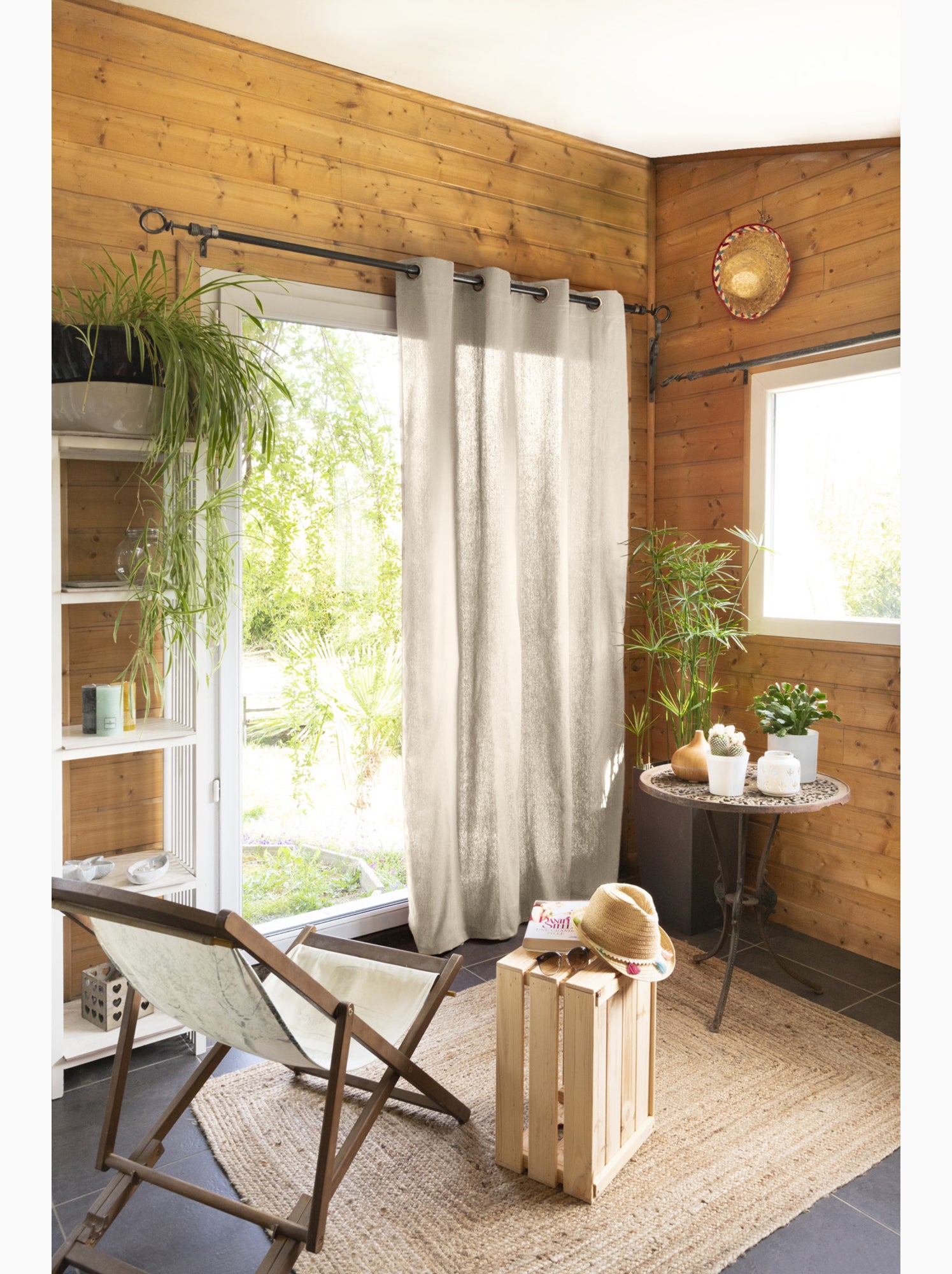 Lot de 2 rideaux 100% coton prélavé – kala - Beige