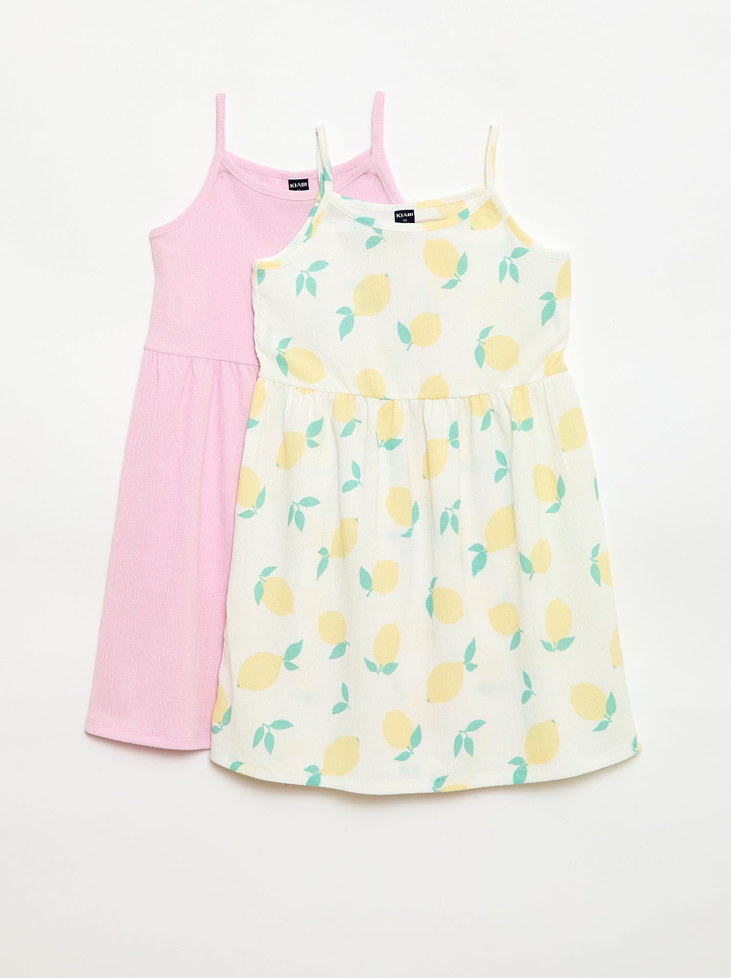 Lot de 2 robes en maille crêpée - Blanc (FNS39_1)