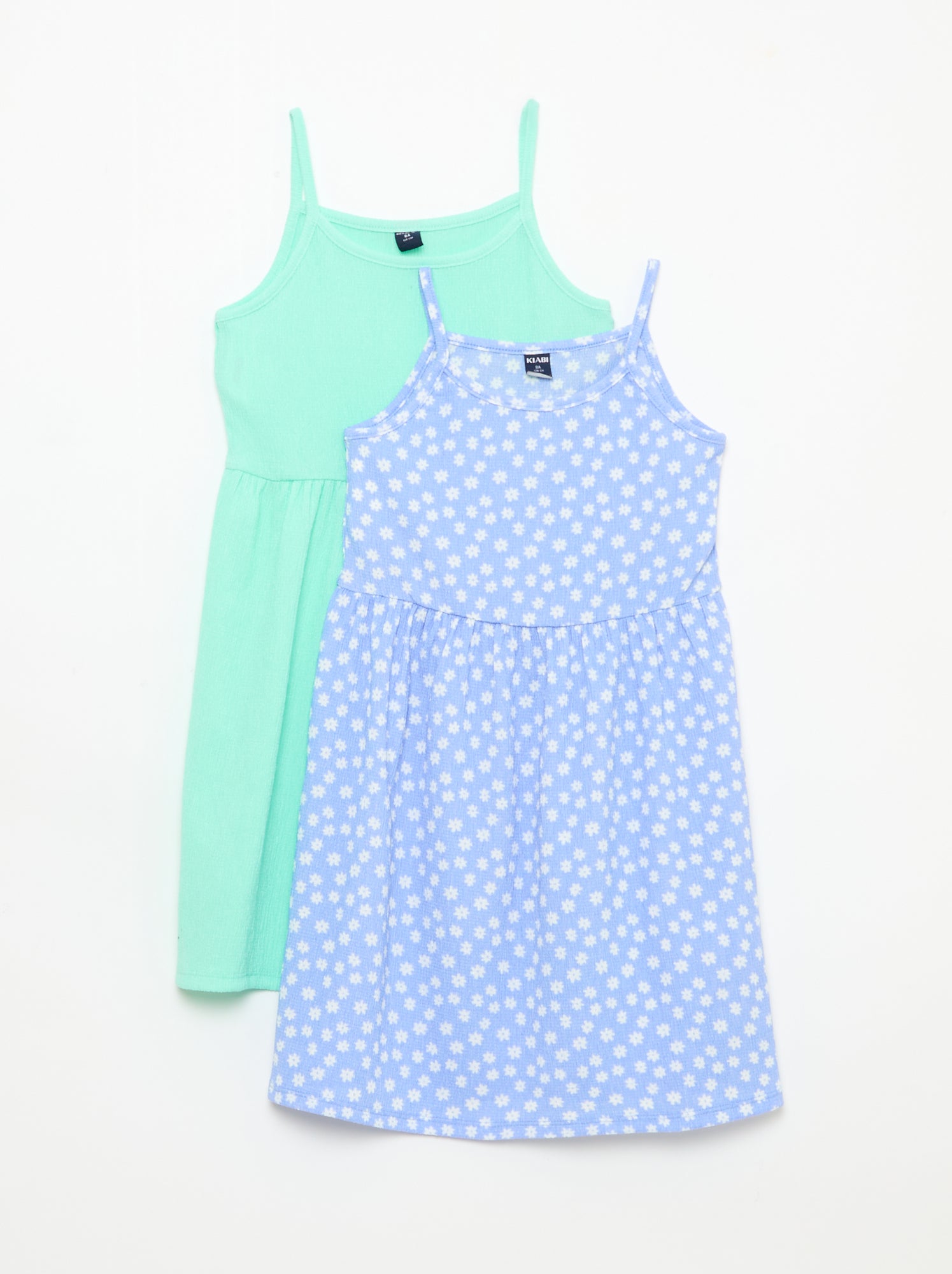 Lot de 2 robes en maille crêpée - Bleu