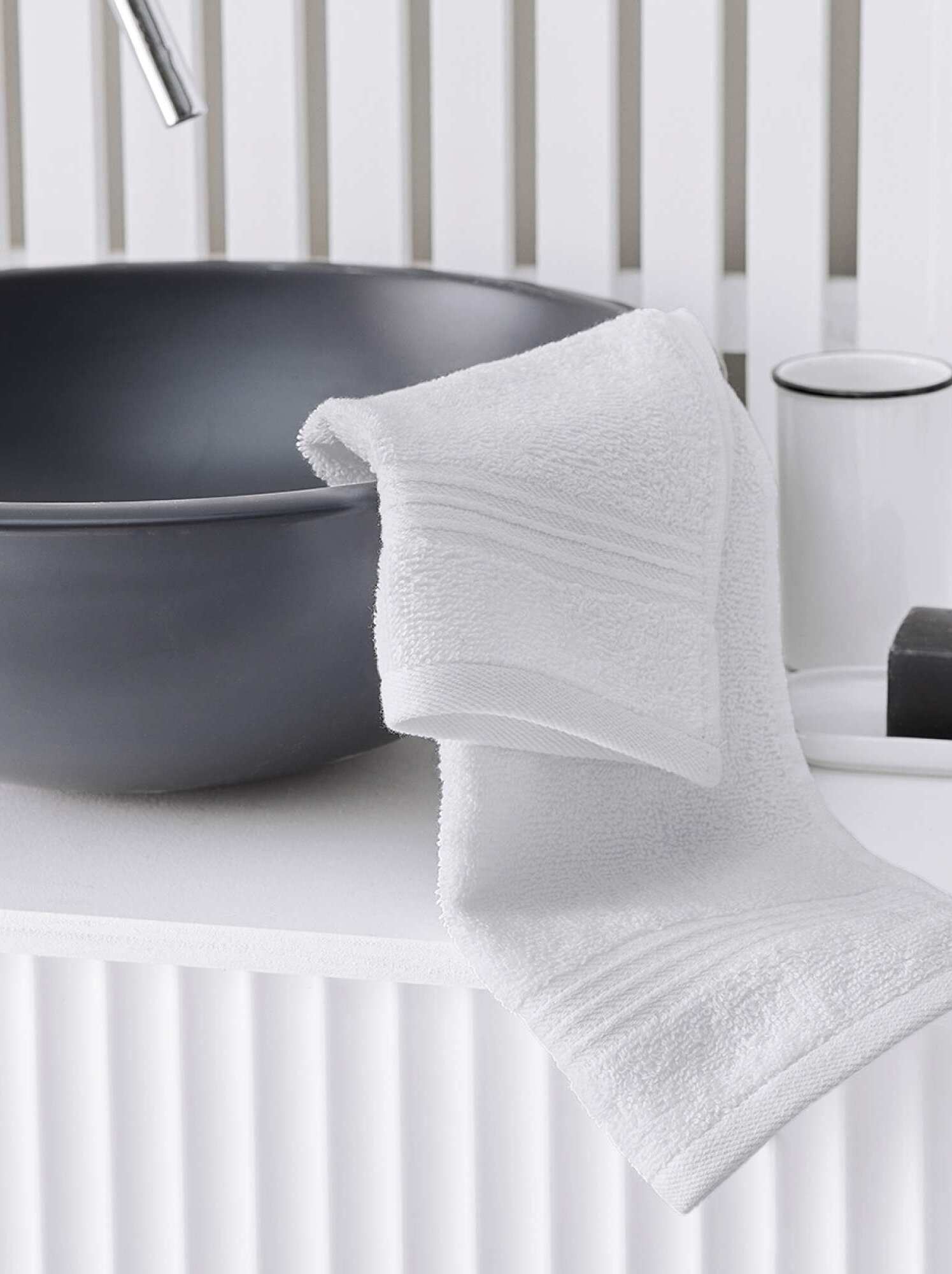 Lot de 2 serviettes 30 x 50 cm - Blanc