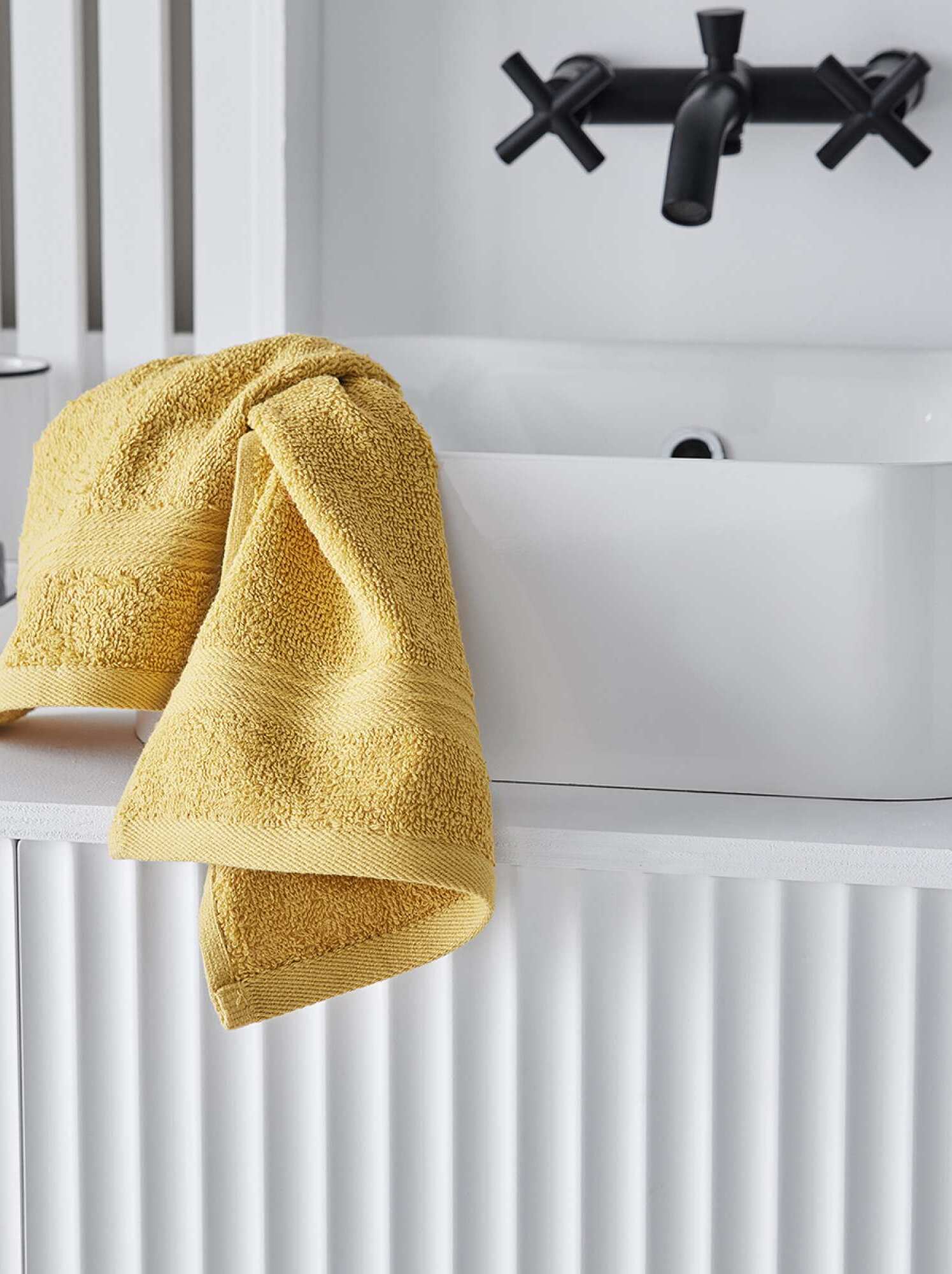 Lot de 2 serviettes 30 x 50 cm - Jaune